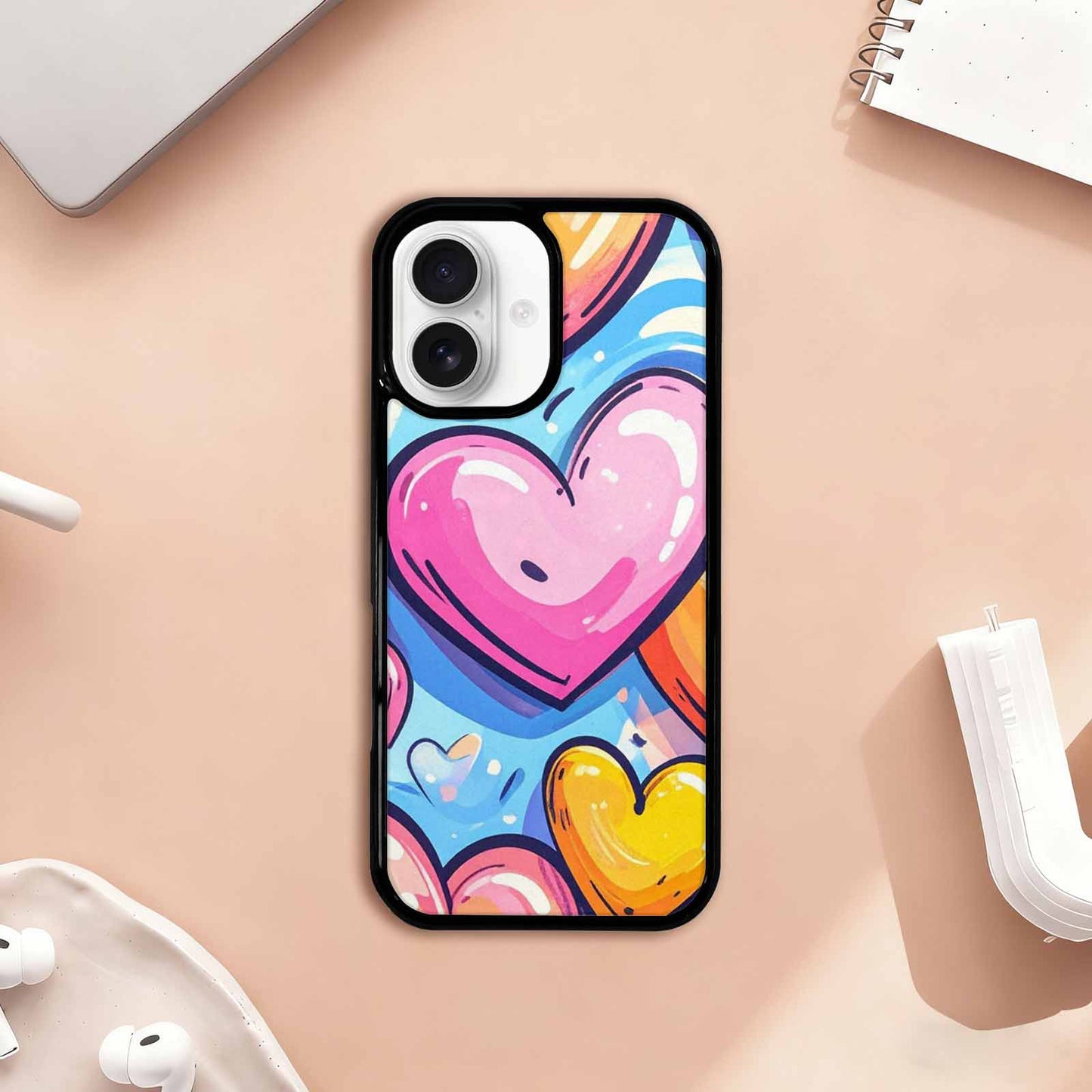 iPhone 17 Case — Pastel Summer Heart Original Art, Custom Phone Case