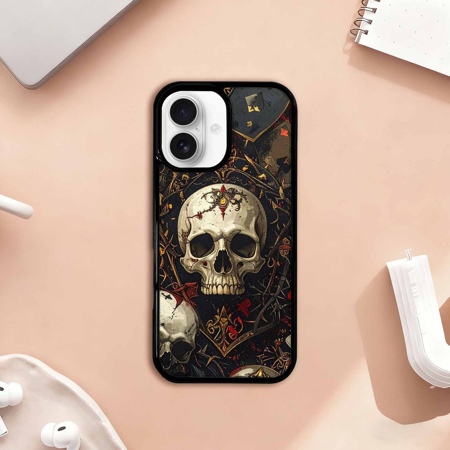 iPhone 17 Case — Skull Dark Art Gothic Print Gothic, Customized Protective Case