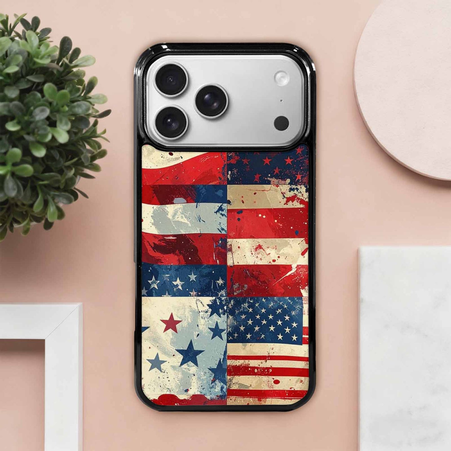 iPhone 17 Pro Max Case — Small American Flag Stars Galaxy Space, Custom Made Phone Cover
