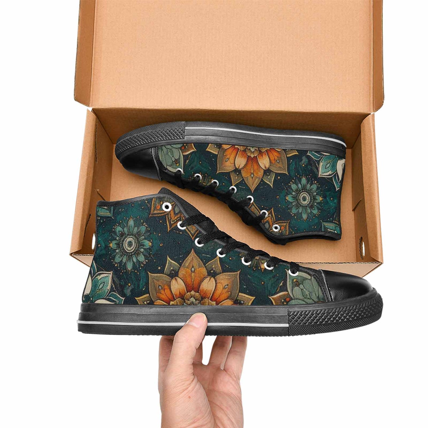 WOMEN'S Mandala High Top Canvas Surreal Sneakers