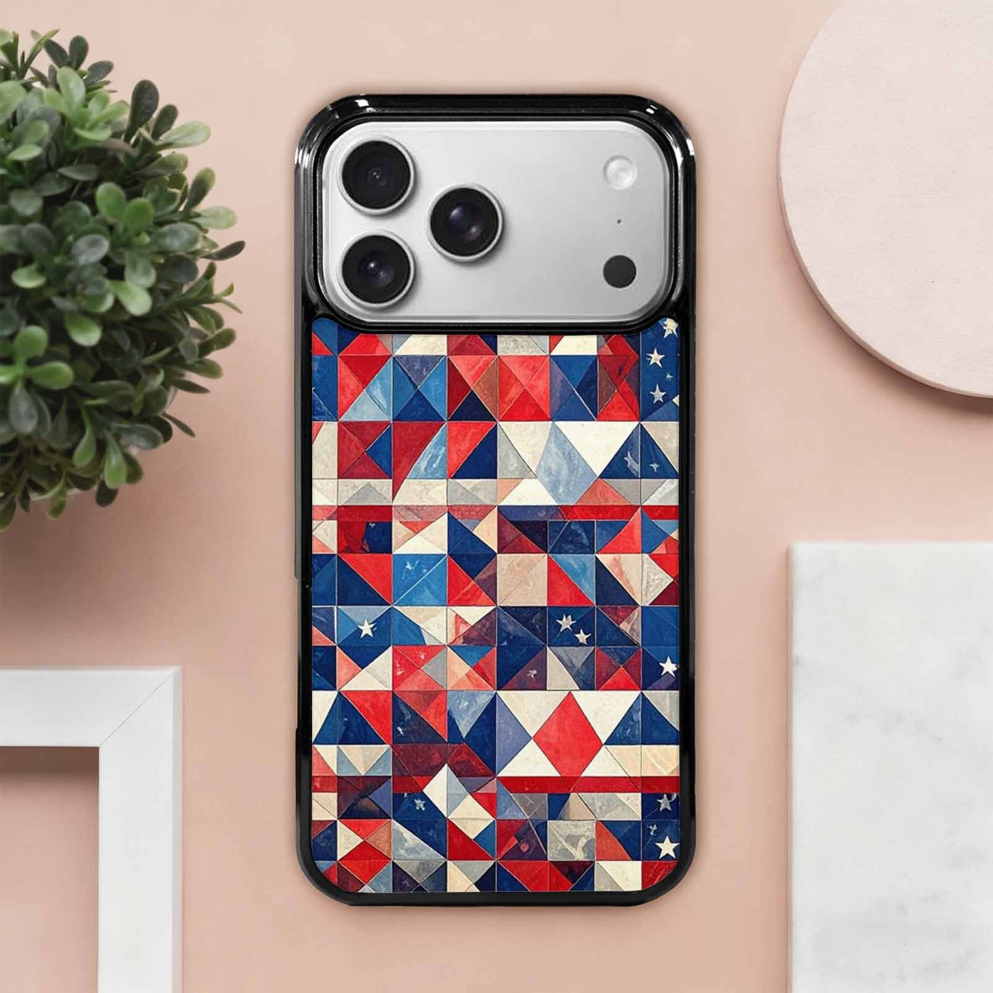 iPhone 17 Pro Max Case — Small American Flag Stars Galaxy Space, Custom Made Phone Cover