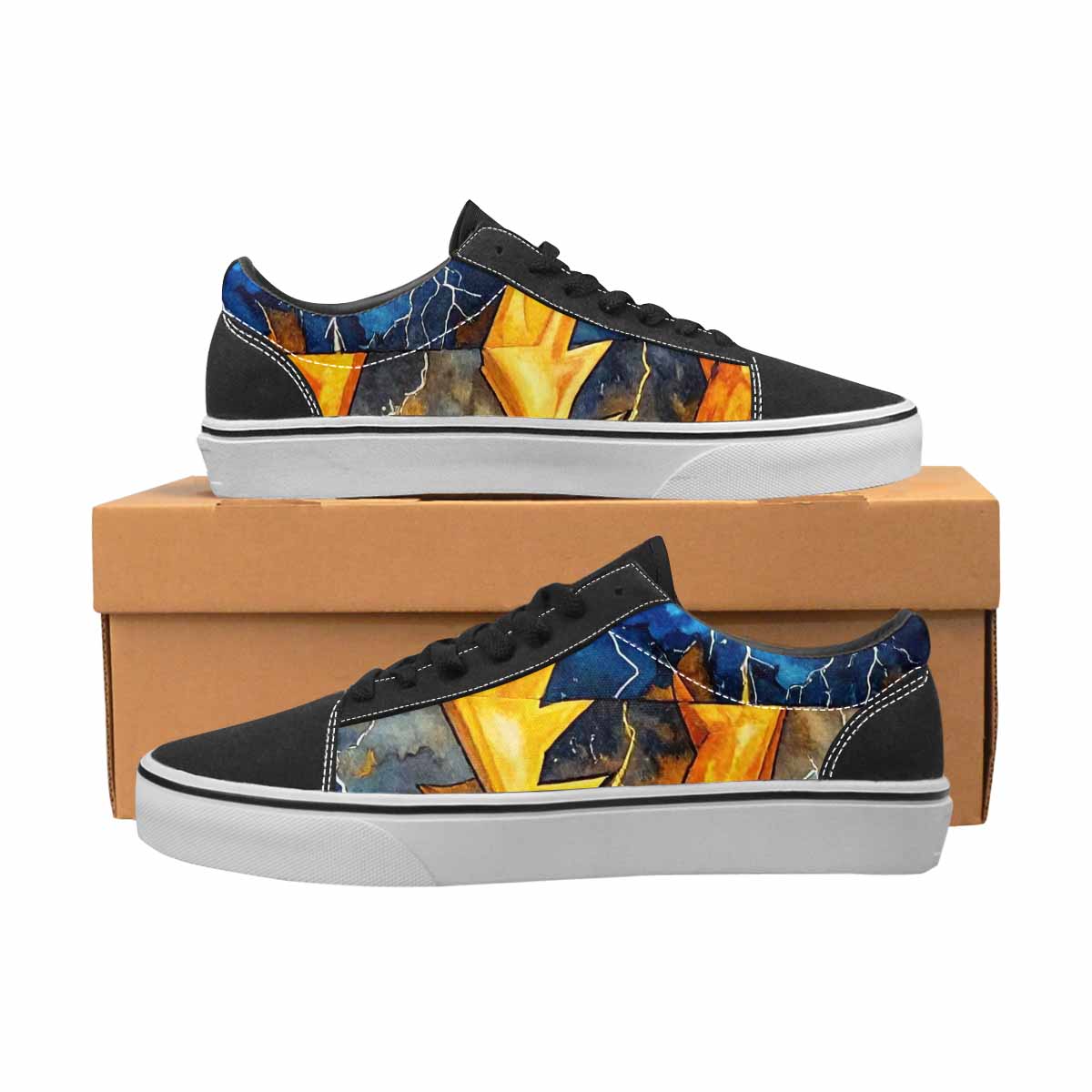 WOMEN'S Lightning Bolt Canvas Lace-Up Surreal Custom Shoes