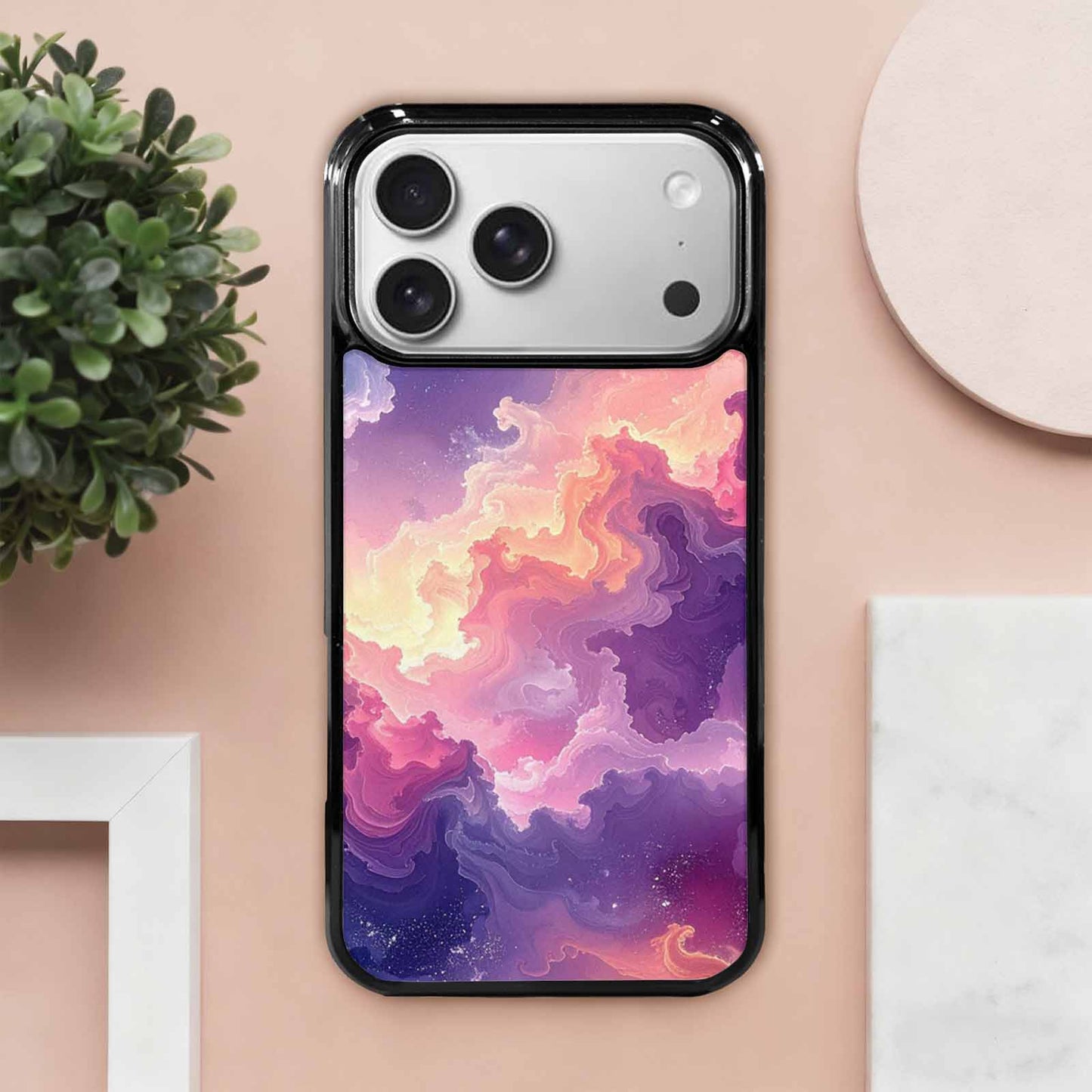 iPhone 17 Pro Max Case — Seamless Tileable Pattern Of Galaxy Space, Custom Designed Case Cover
