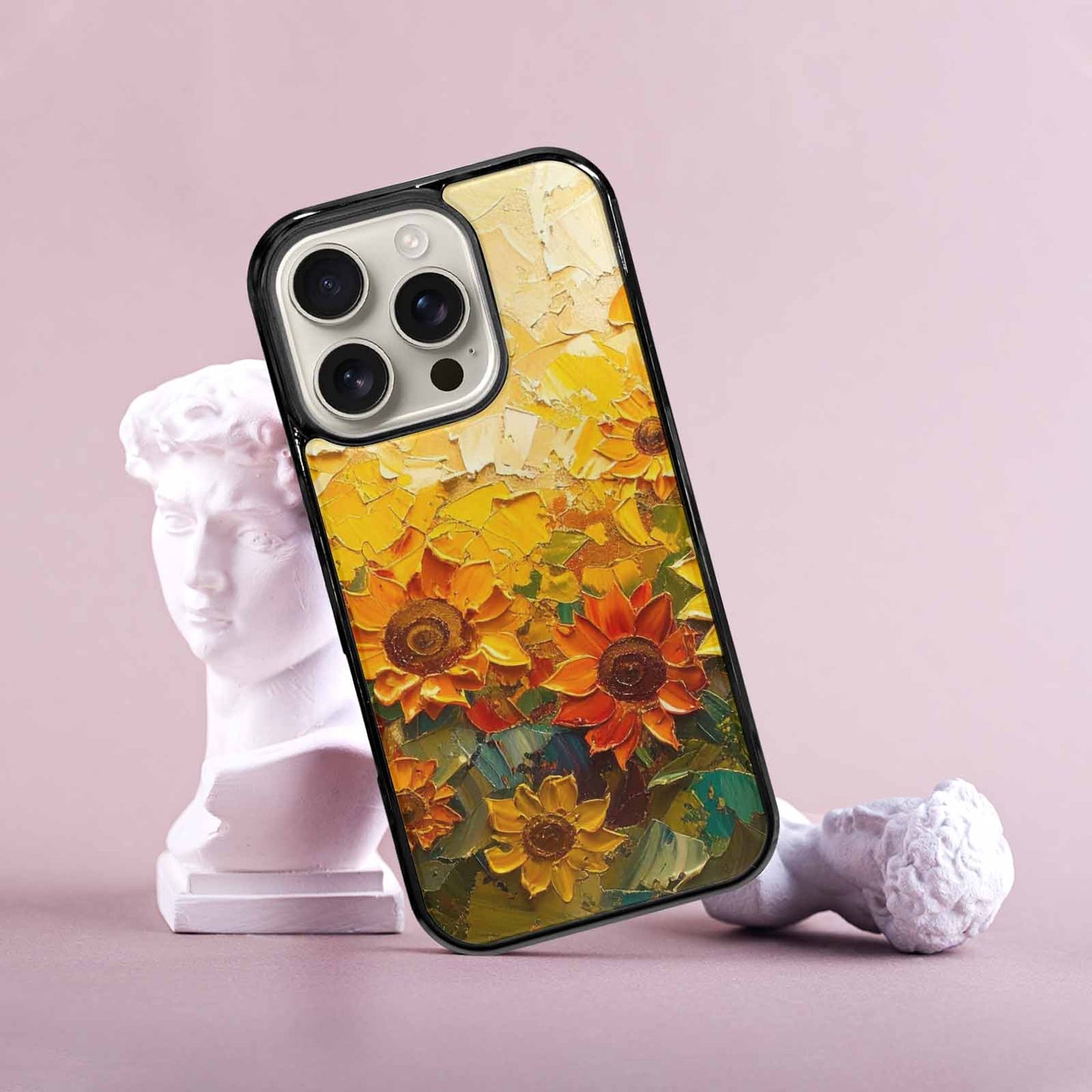 iPhone 16 Pro Case — Impressionist Sunflower Brushstroke Pattern Hundreds Of, Unique Phone Case Design