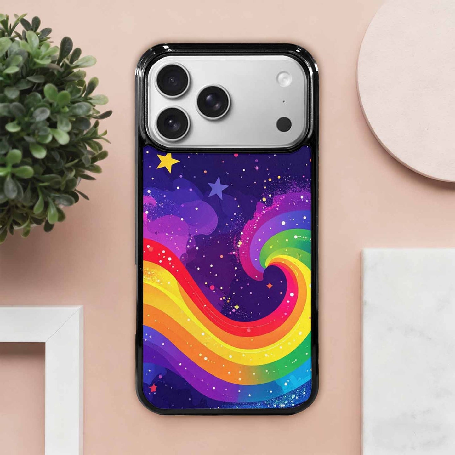 iPhone 17 Pro Max Case — Rainbow Pride Galaxy Space, Unique Phone Case Design