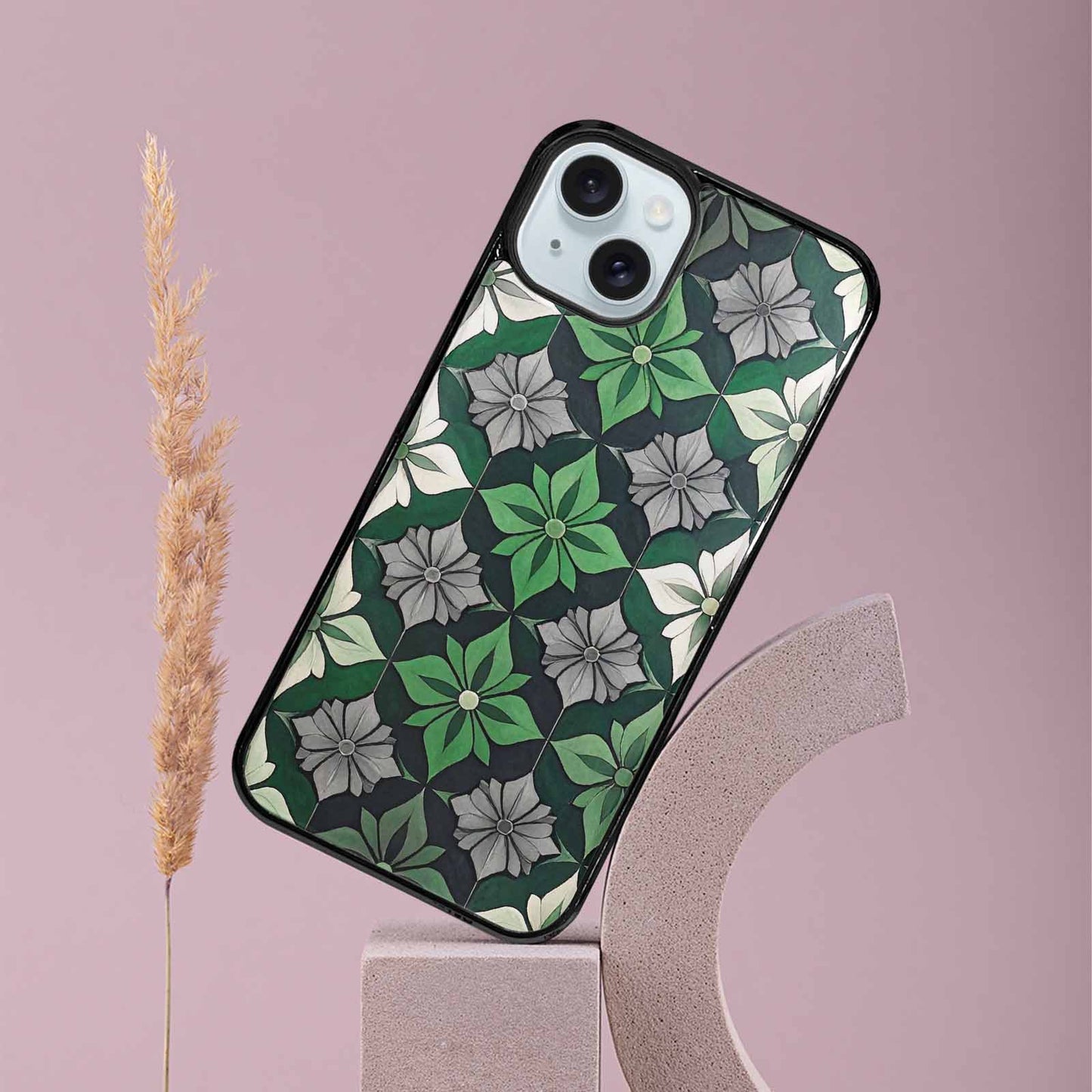 iPhone 15 Plus Case — Aromantic Flag Color Theme Small Rainbow, Original Design Phone Case