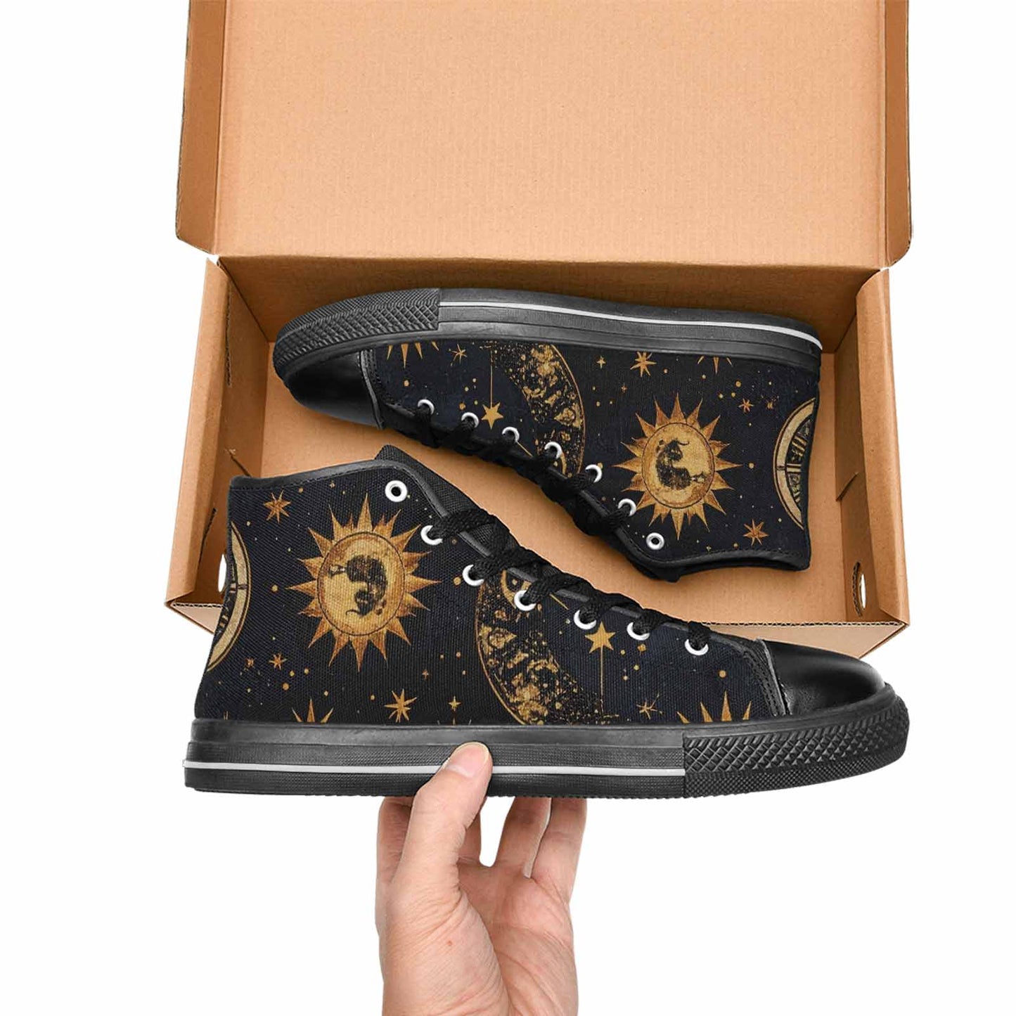 WOMEN'S Zodiac Constellation Star High Top Canvas Y2K Custom Shoes