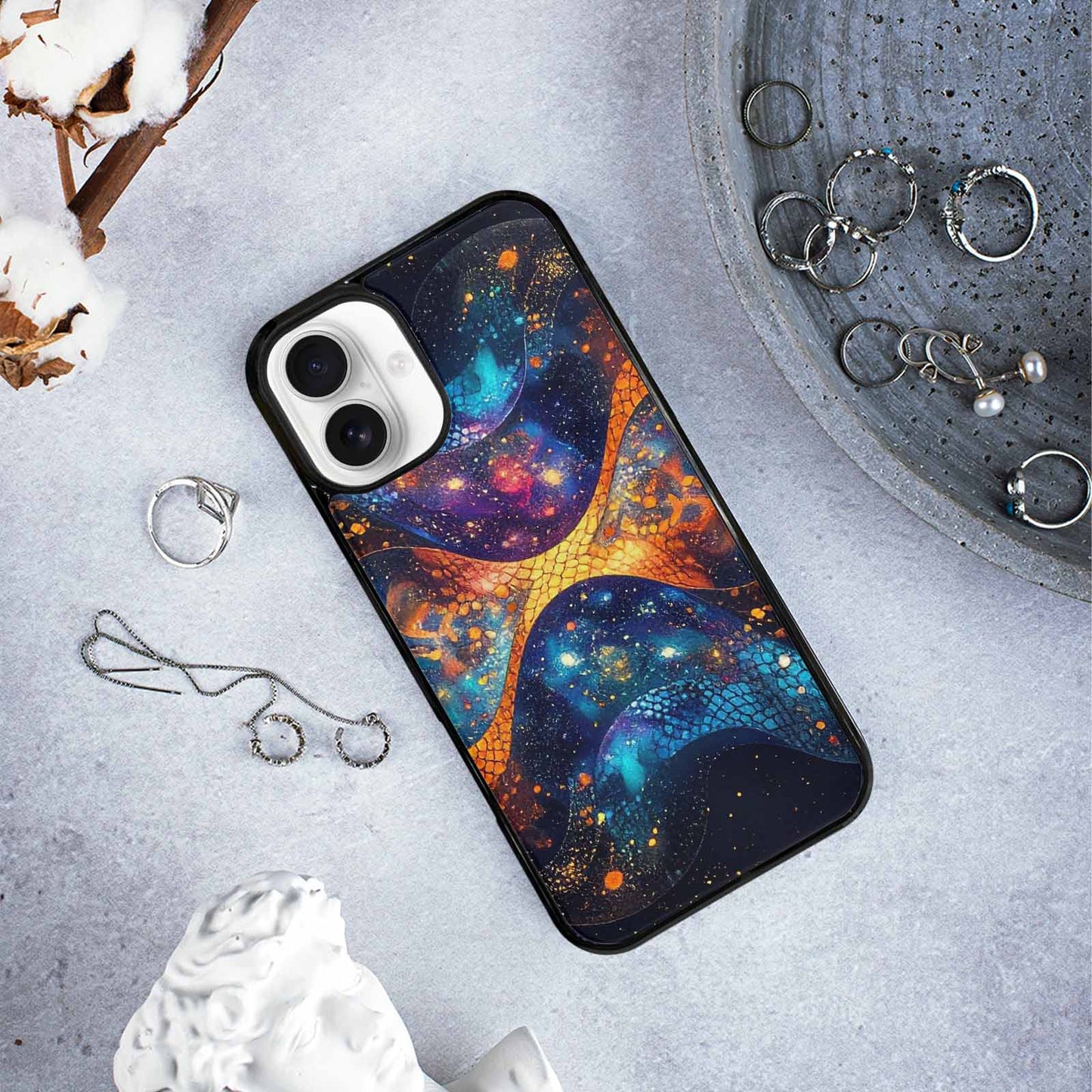 iPhone 16 Plus Case — Galaxy Snake Print Custom, Custom Printed Phone Case