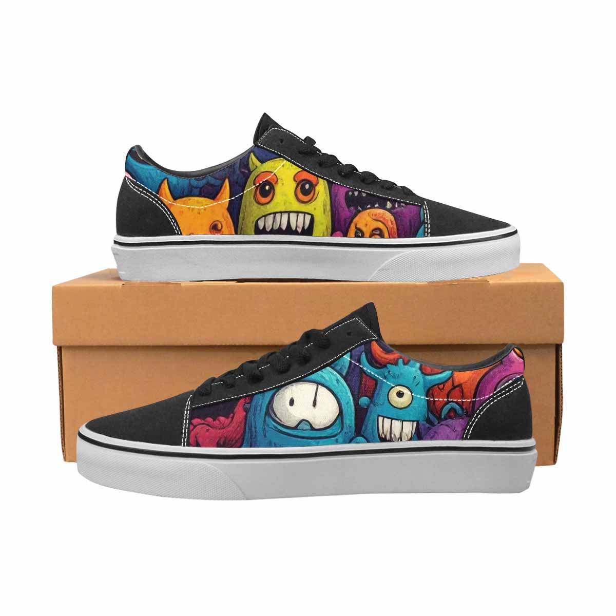 WOMEN'S Monsters (general) Cartoon Monst Lace-Up Canvas Aesthetic Shoes