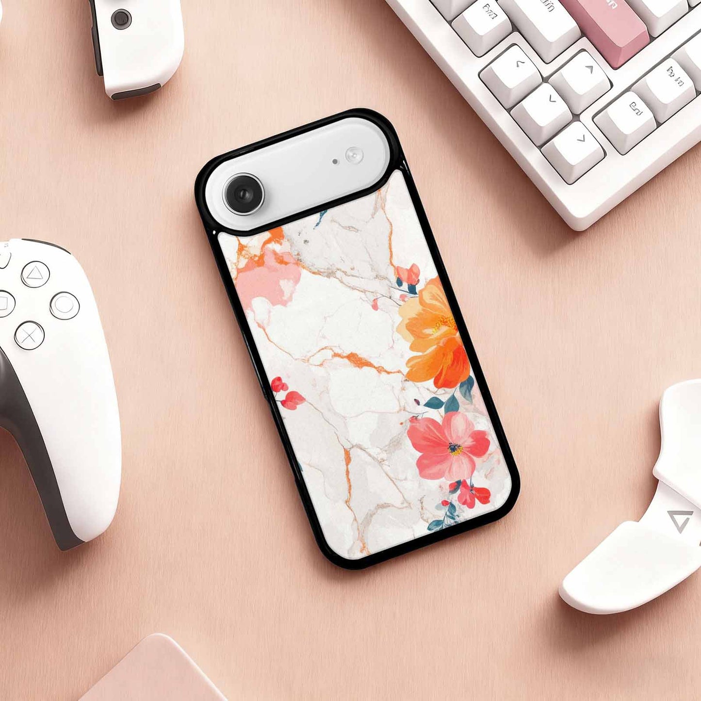 iPhone 17 Air Case — Marble Floral, Custom Print Case Cover