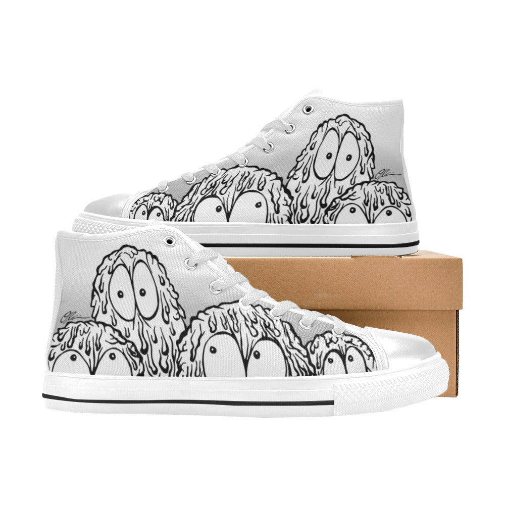 MEN'S Monsters Men’S High Top Canvas Neon Fantasy Shoes