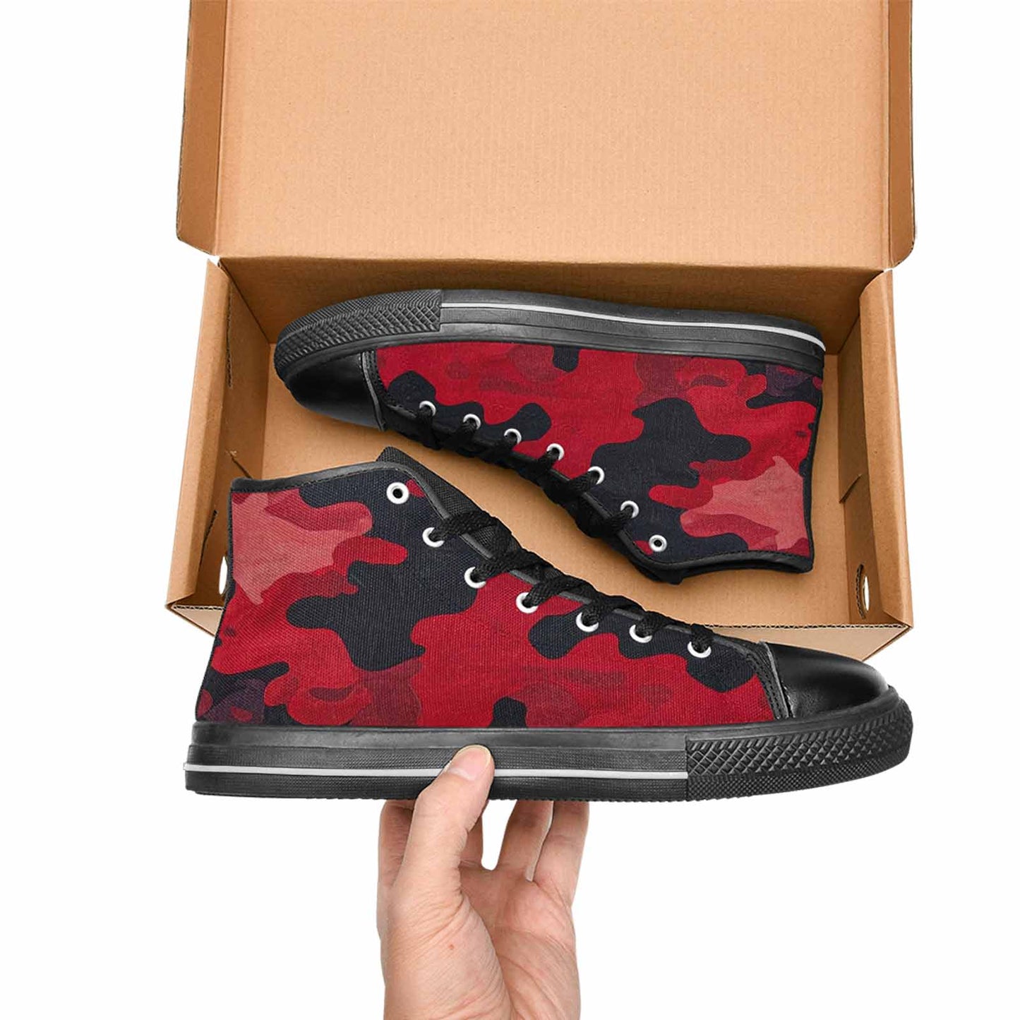 MEN'S Tactical Camo Red Black High Top Canvas Aesthetic Shoes