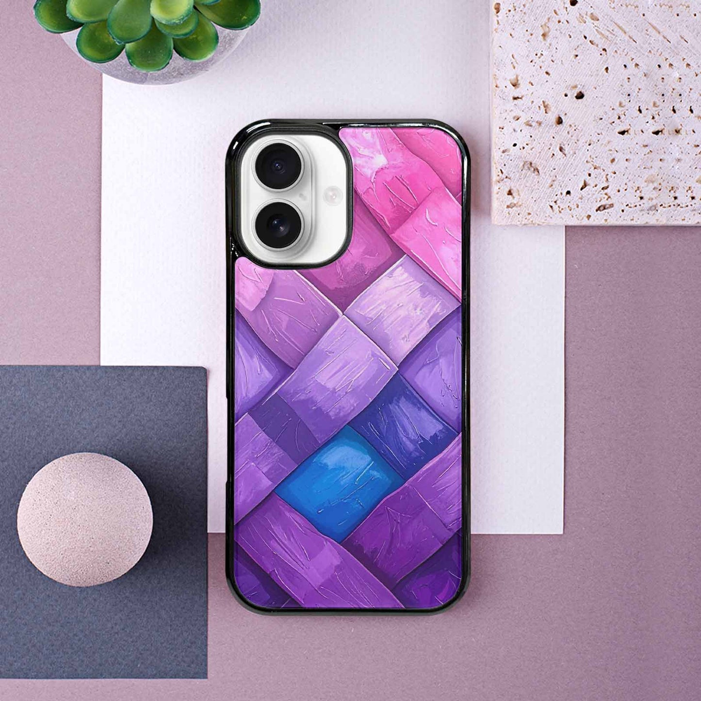 iPhone 16 Case — Bisexual Flag Color Theme Small Rainbow, Custom Print Case Cover