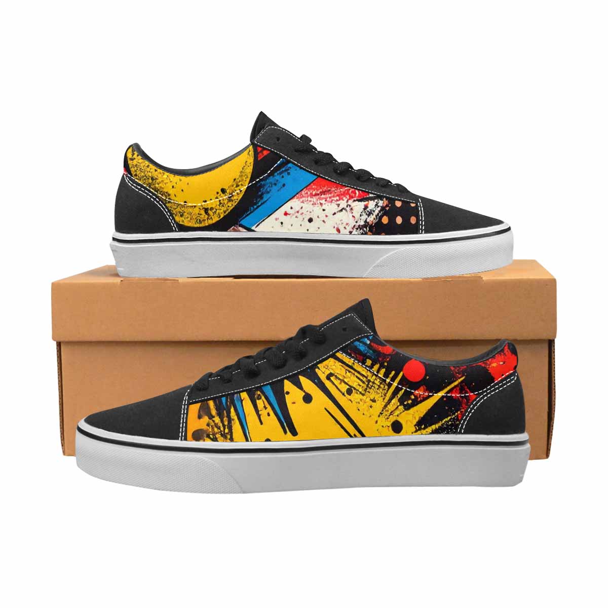 WOMEN'S Comic Book Halftone Canvas Lace-Up Aesthetic Custom Sneakers
