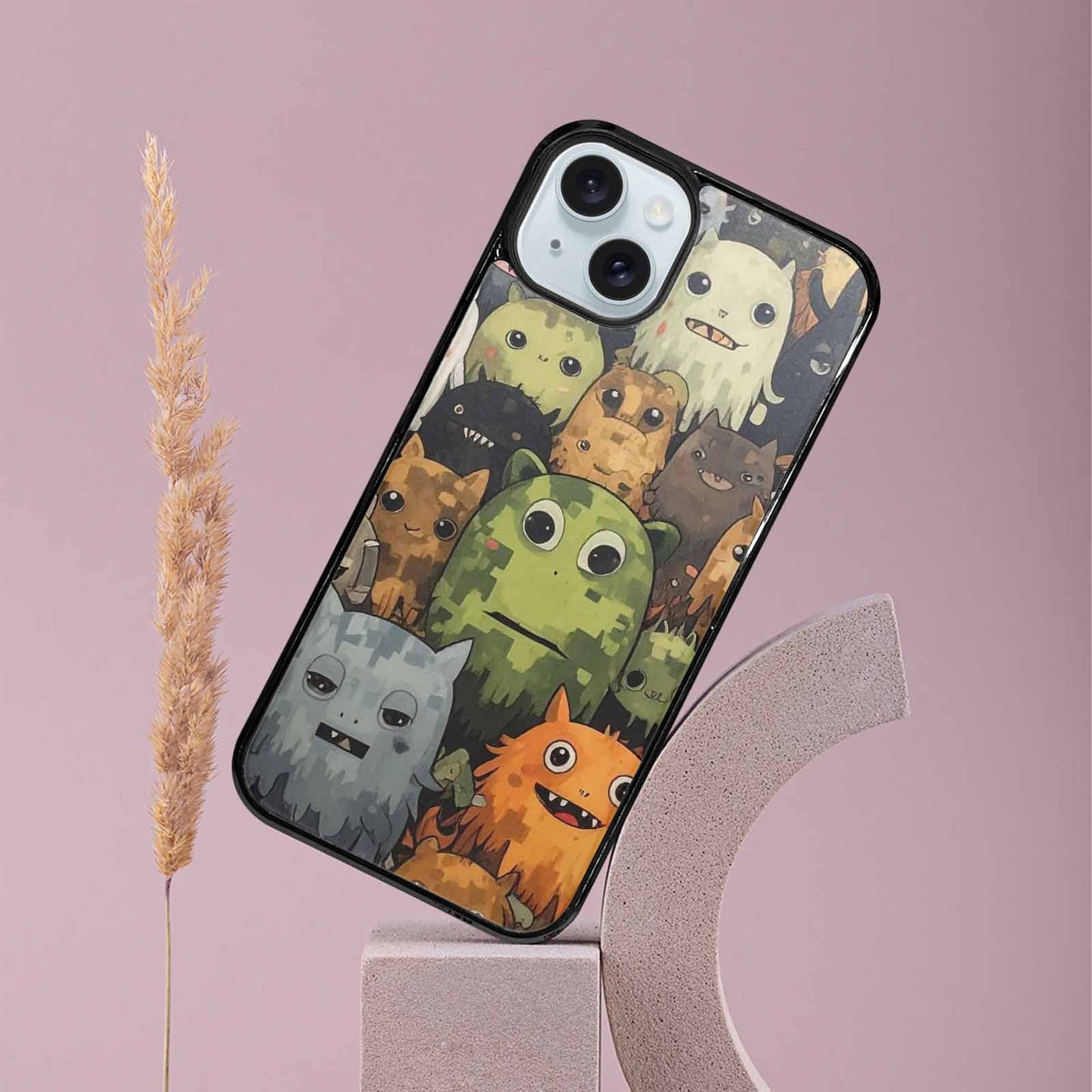 iPhone 15 Plus Case — Monsters Camomonsters Pattern 6oy Personalized Phone, Customized Protective Case