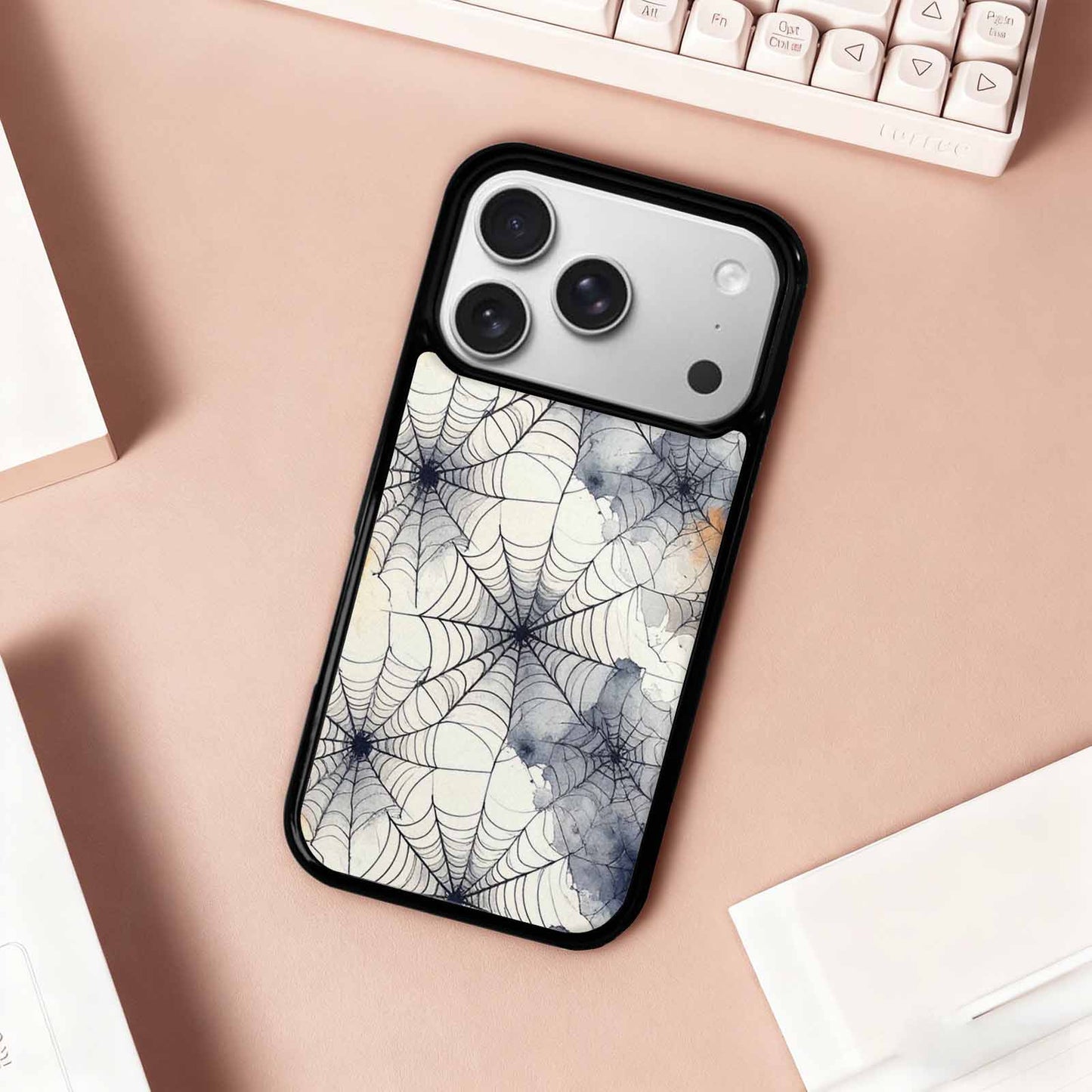iPhone 17 Pro Case — Watercolor Klimt Spider Web Watercolor Abstract, Custom Art Phone Cover
