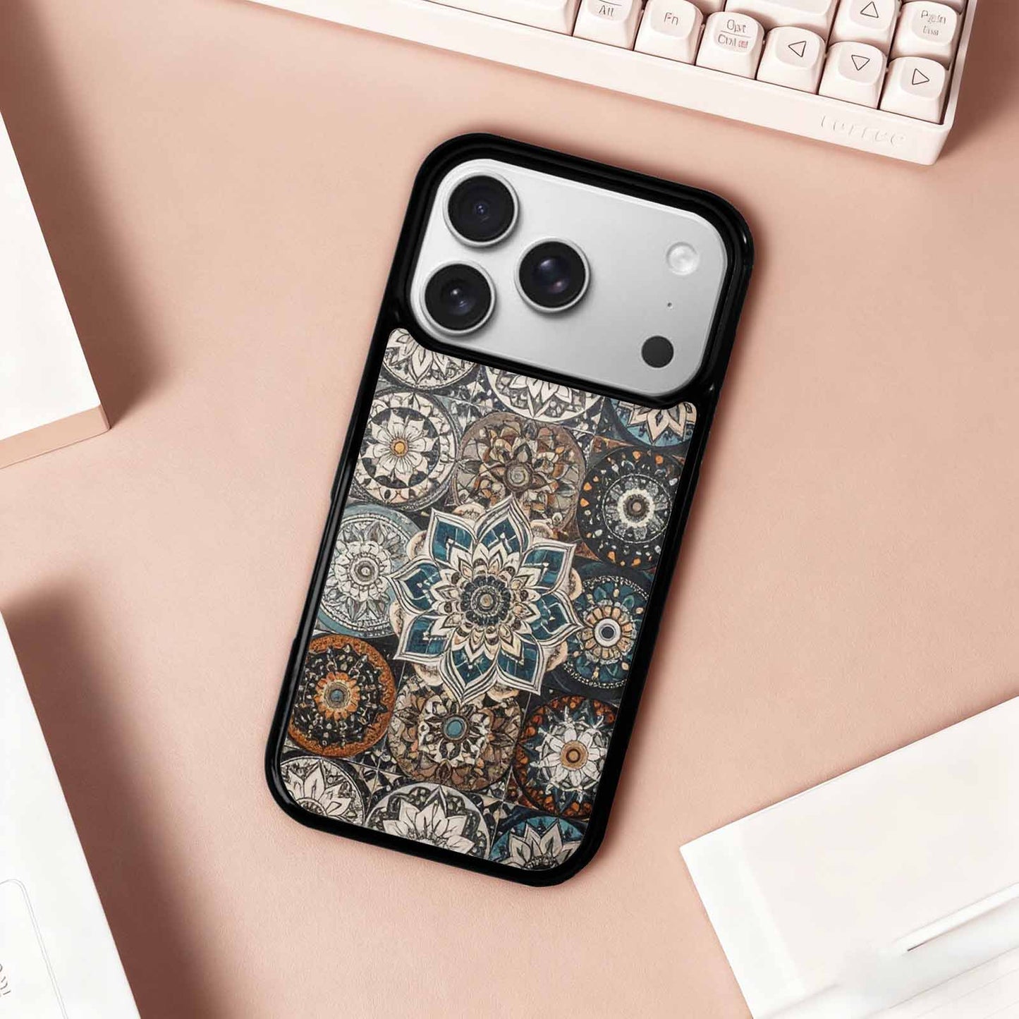 iPhone 17 Pro Case — Small Mandala Pattern Randomly Varying Floral, Original Design Phone Case