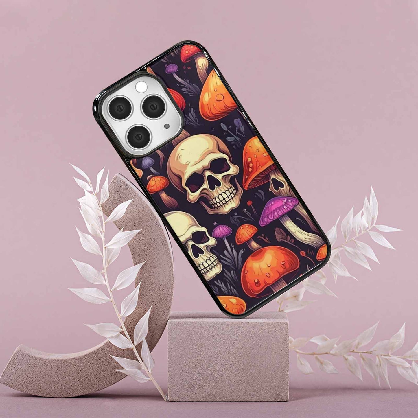 iPhone 15 Pro Max Case — Mushroom Skulls, Custom Phone Case