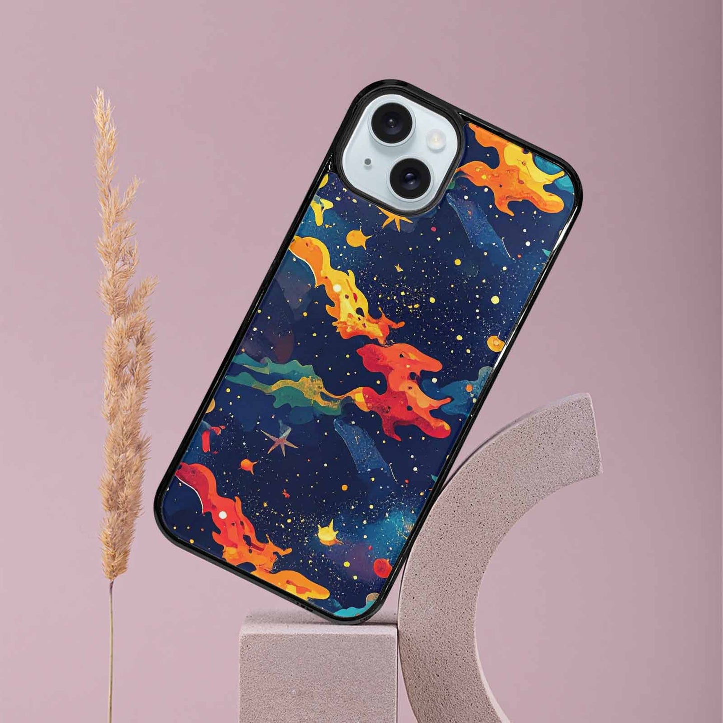 iPhone 15 Plus Case — Cosmic Camo Harmony, Custom Print Case Cover