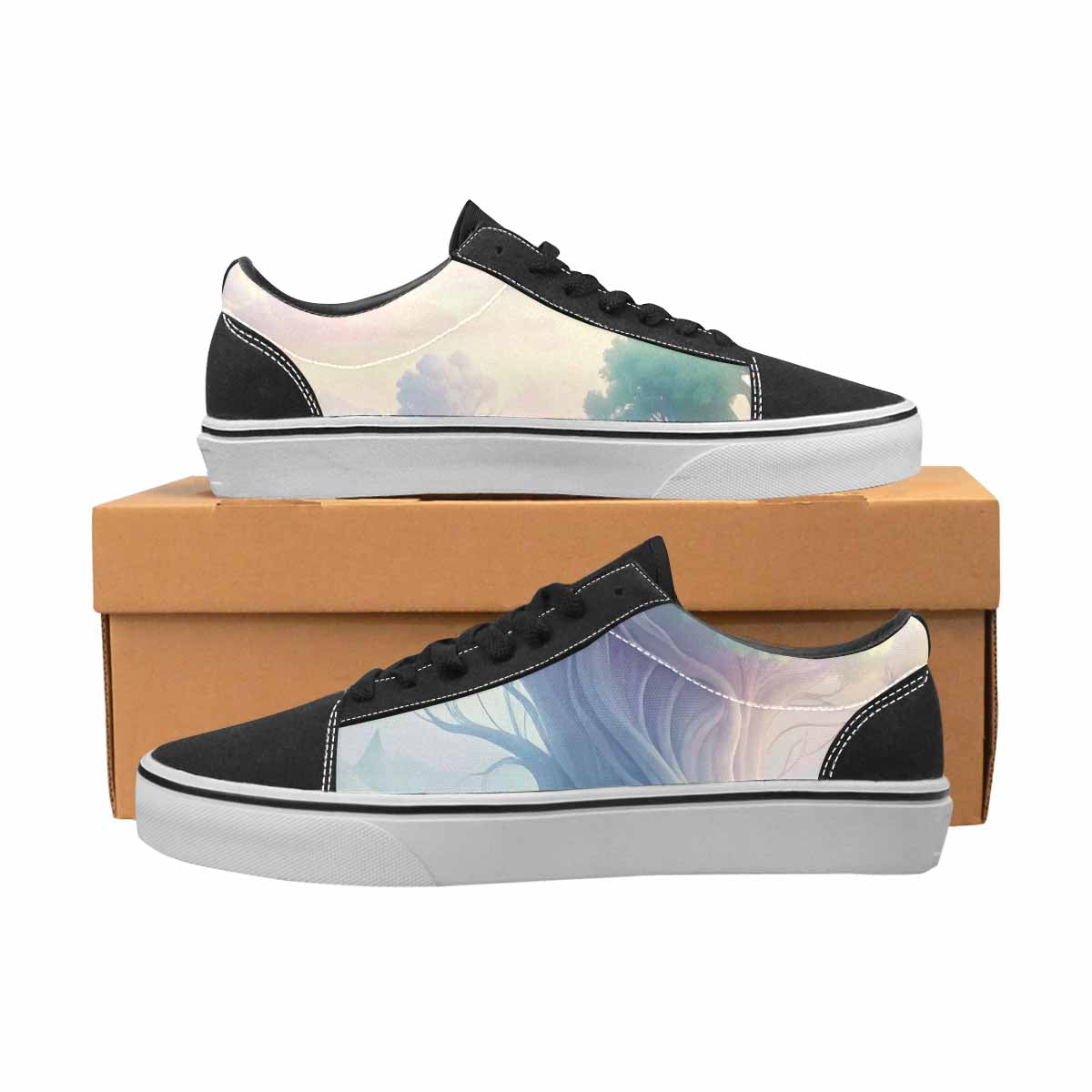 WOMEN'S Surrealist Dreamscape Canvas Lace-Up Grunge Shoes