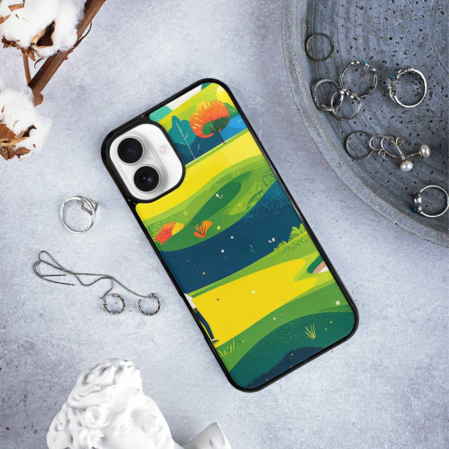 iPhone 16 Plus Case — Golf Cartoon Art Pattern, Unique Phone Case Design