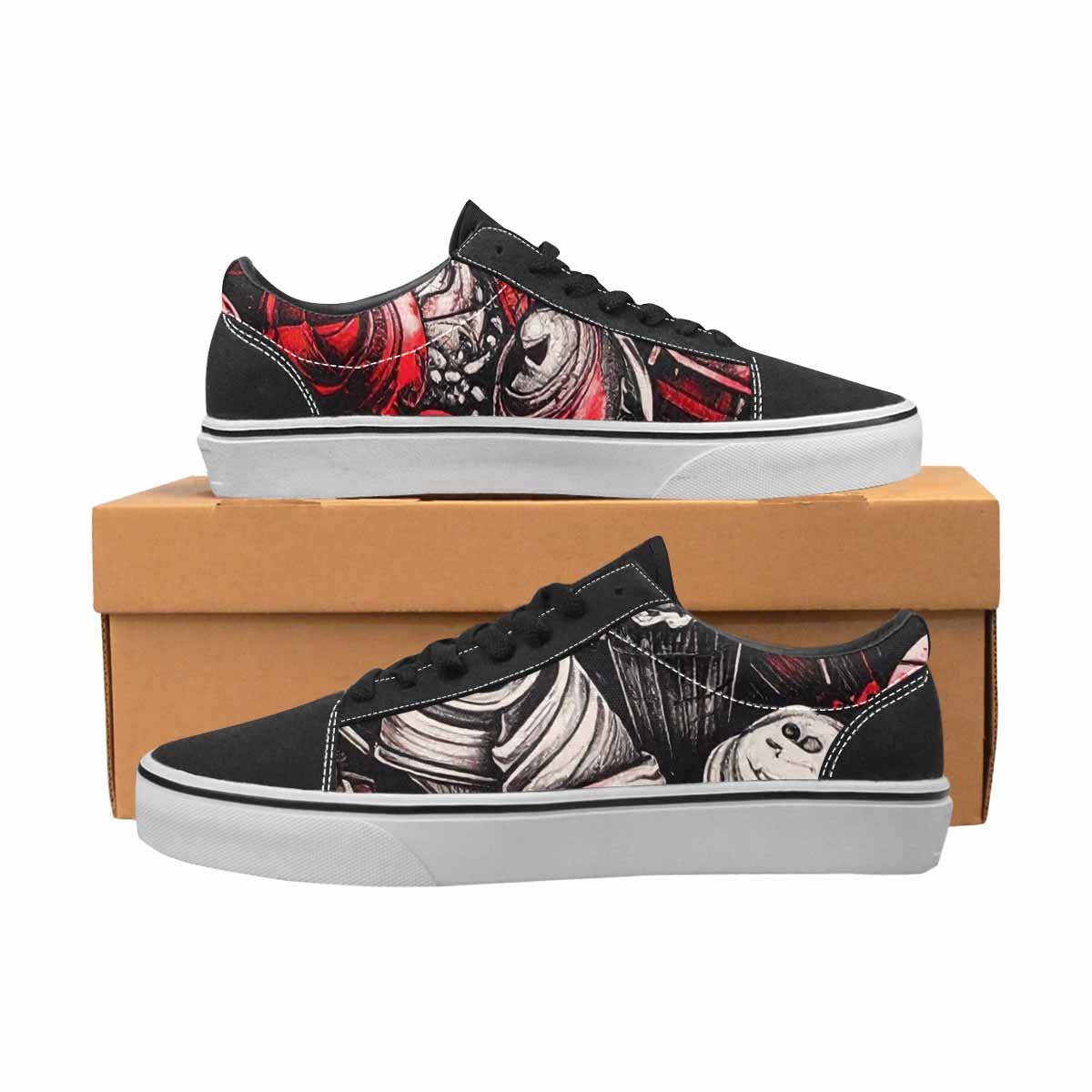 WOMEN'S Ice Cream Motif Lace-Up Canvas Vibrant Chaos Sneakers