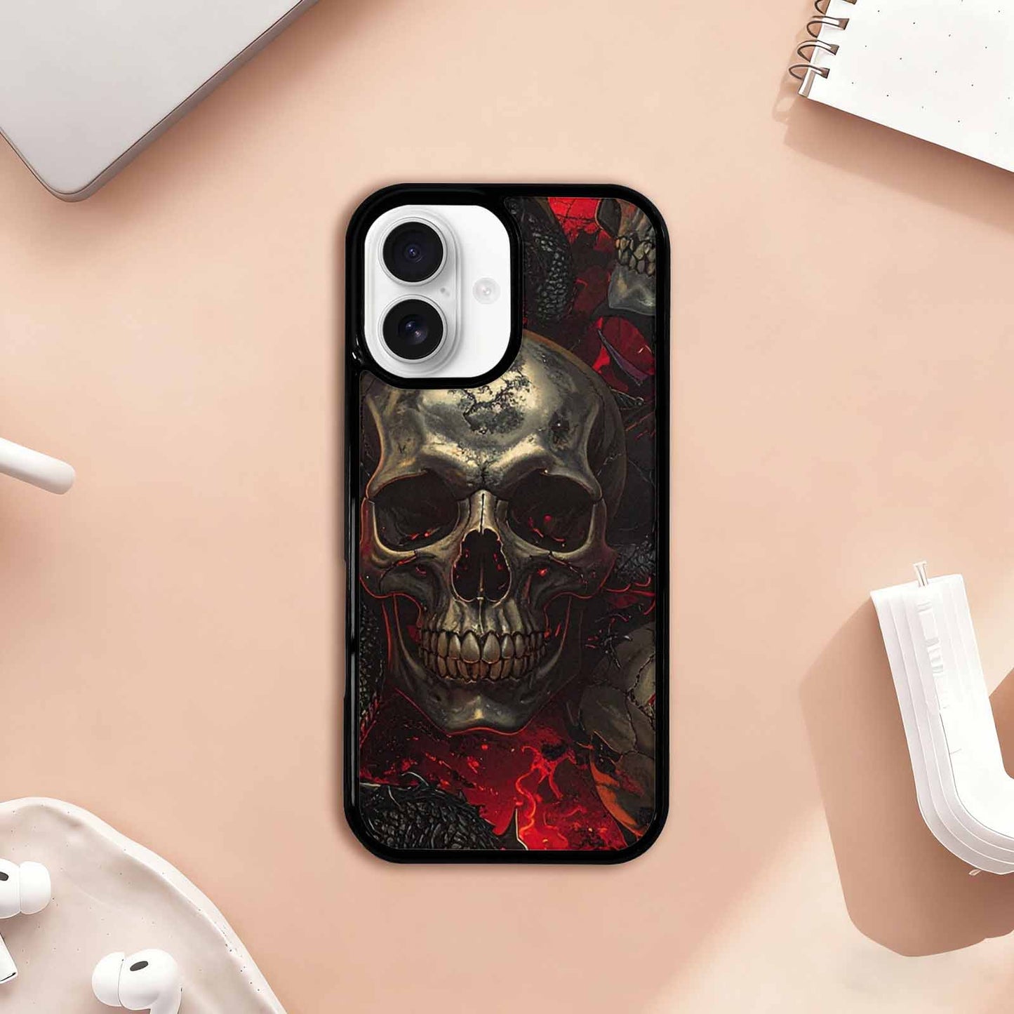 iPhone 17 Case — Skull Dark Art Gothic Print Gothic, Customized Protective Case