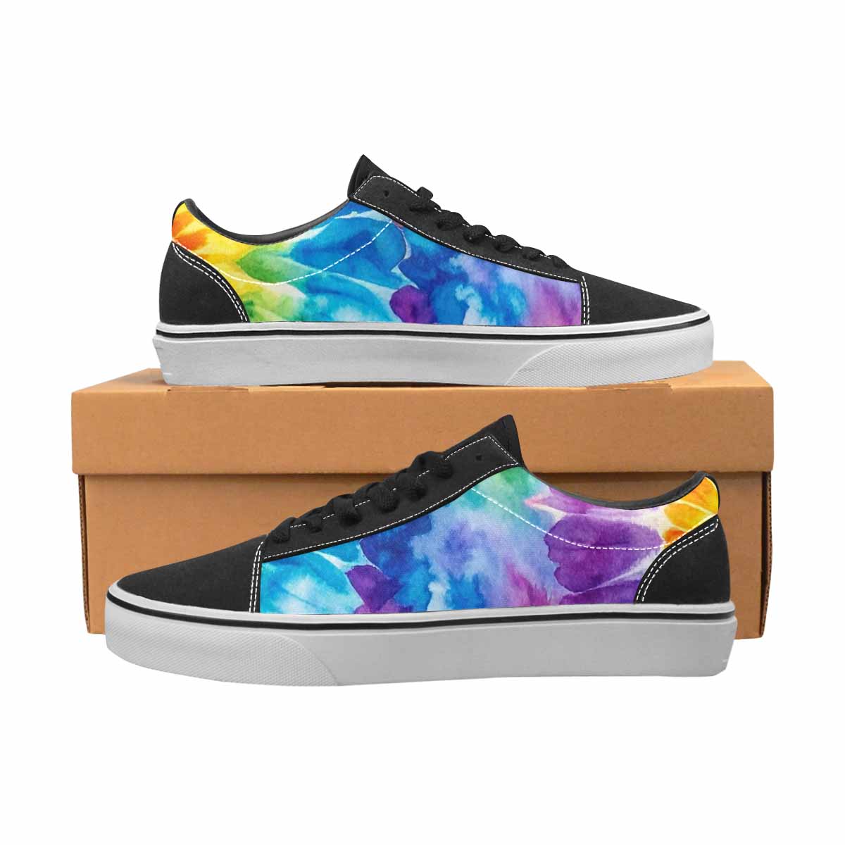 MEN'S Tie Dye Swirl Canvas Lace-Up Vibrant Chaos Shoes