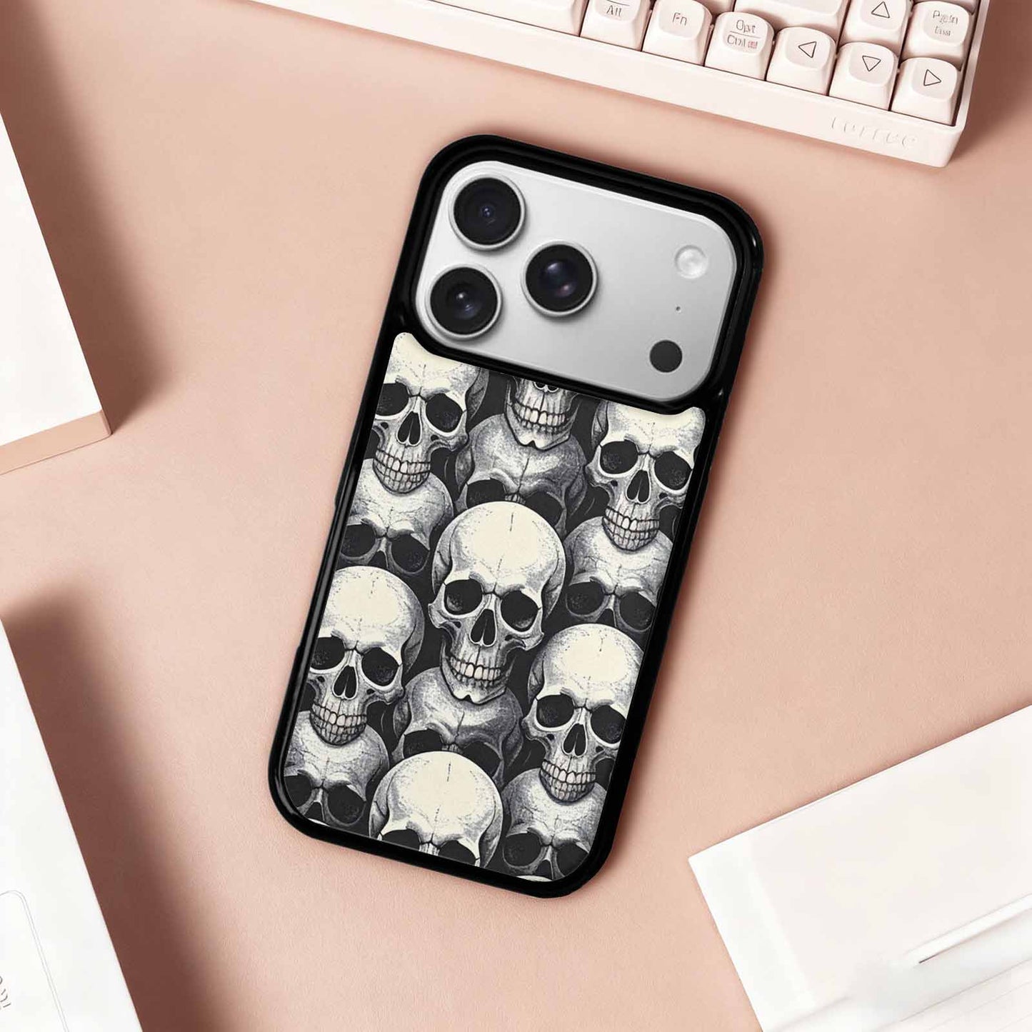 iPhone 17 Pro Case — Skull Dark Art Gothic Print Gothic, Customized Protective Case