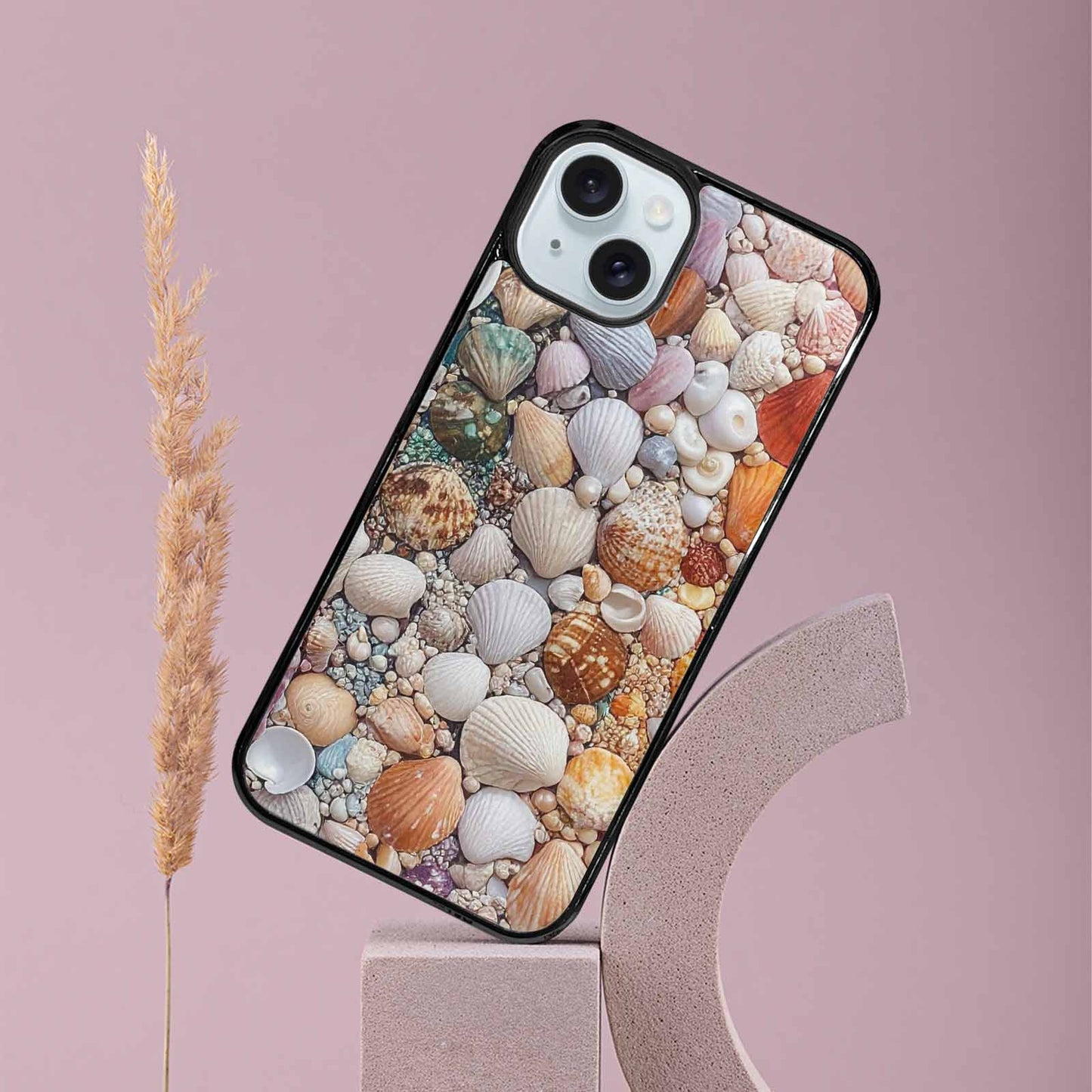 iPhone 15 Plus Case — Seashell Collage Seashell Collage Pattern Hundreds, Customized Protective Case