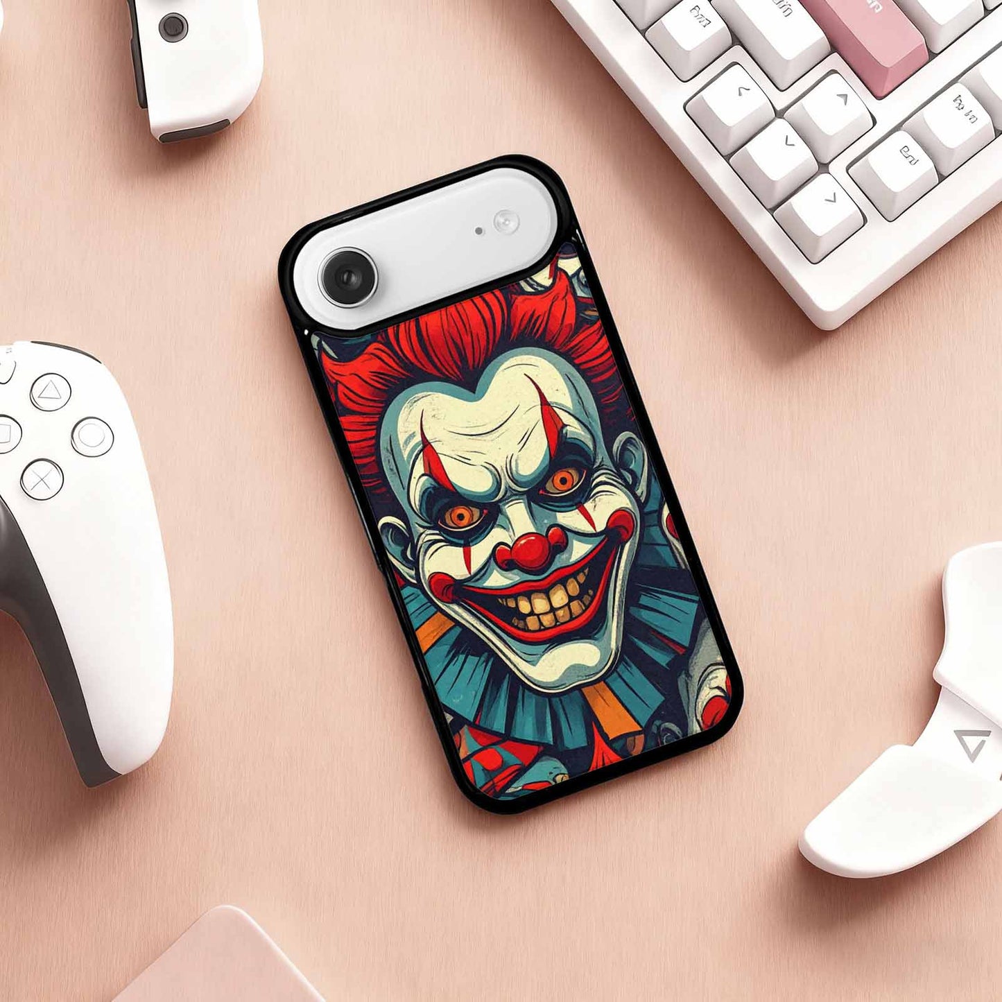 iPhone 17 Air Case — Evil Circus Heads Faces Overlapping Cartoon, Custom Made Phone Cover