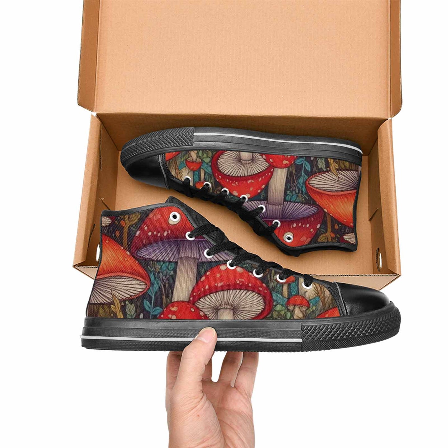 WOMEN'S Mushroom High Top Canvas Grunge Shoes