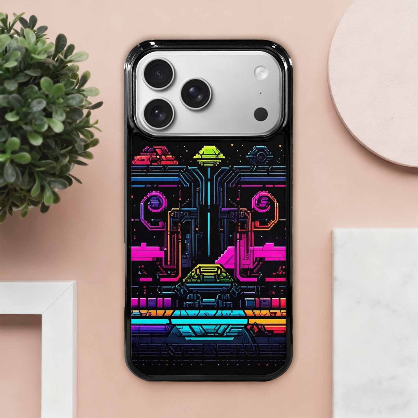 iPhone 17 Pro Max Case — Retro Pixel Art Pattern, Retro Vintage, Customized Protective Case