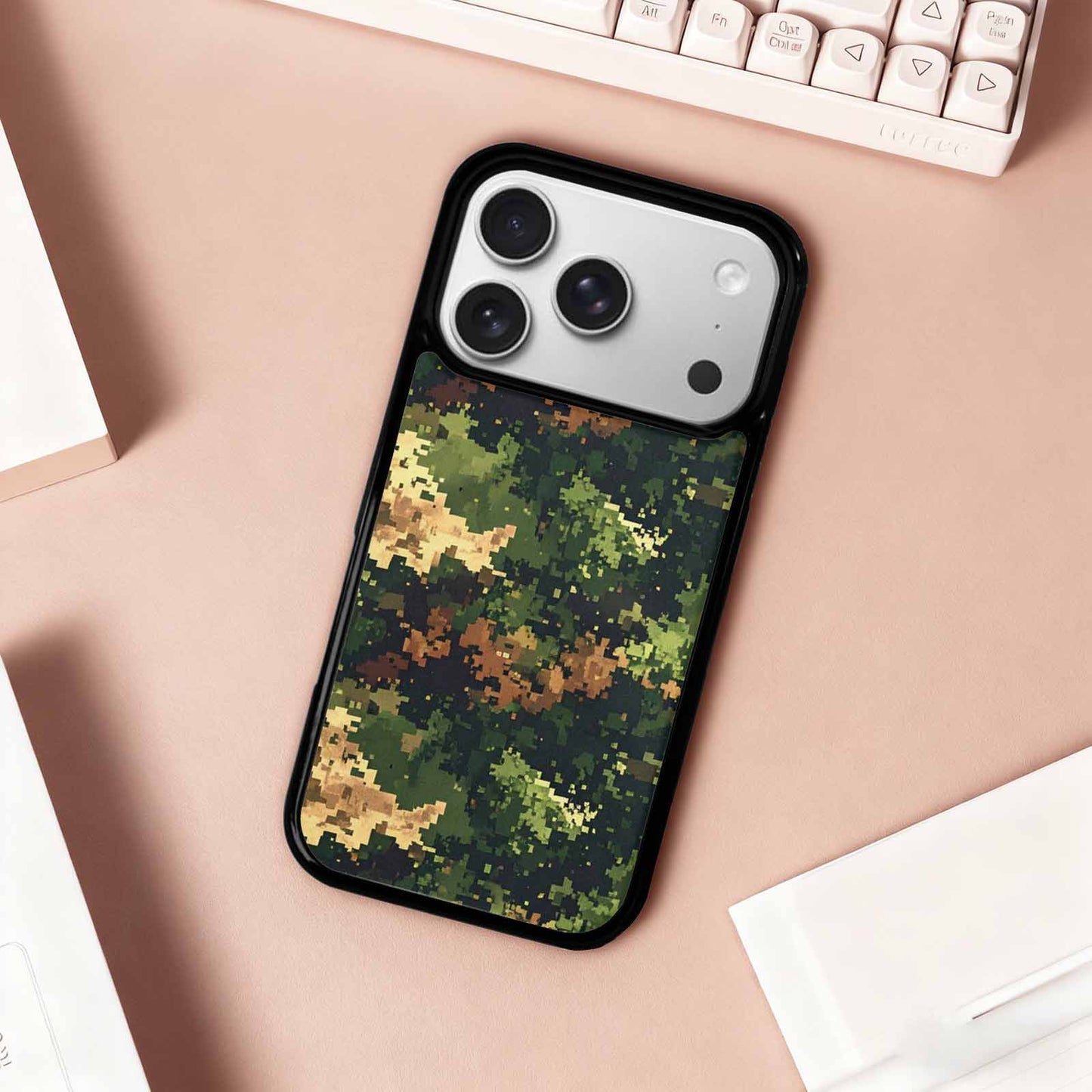iPhone 17 Pro Case — Small Military Camouflage Blotch Pattern Camo, Custom Made Phone Cover