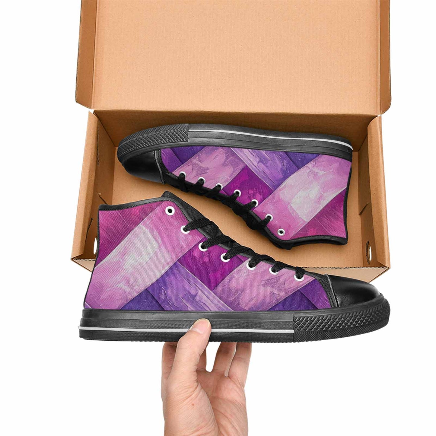 MEN'S Bisexual Flag Color High Top Canvas Y2K Custom Sneakers