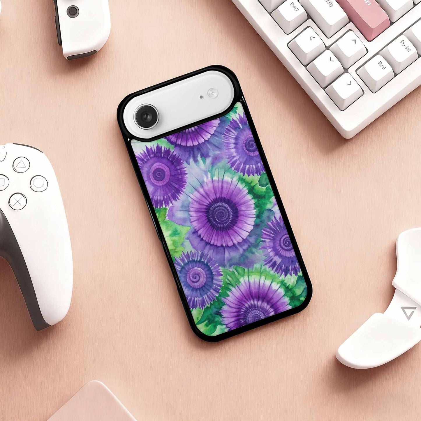 iPhone 17 Air Case — Tie Dye Purple Green Blended Tie, Original Design Phone Case