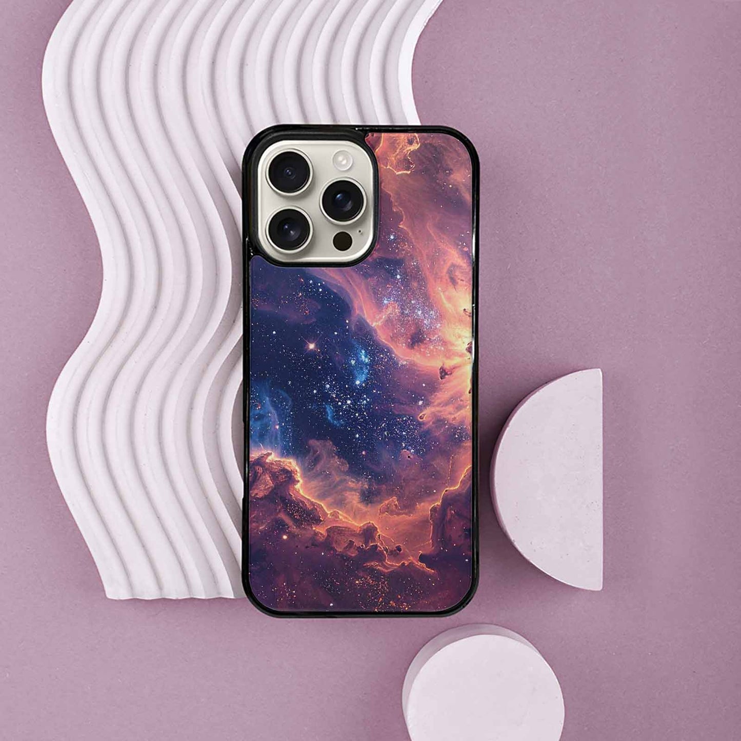 iPhone 16 Pro Max Case — Nebula Texture With Dense Star Cluster, Custom Phone Case