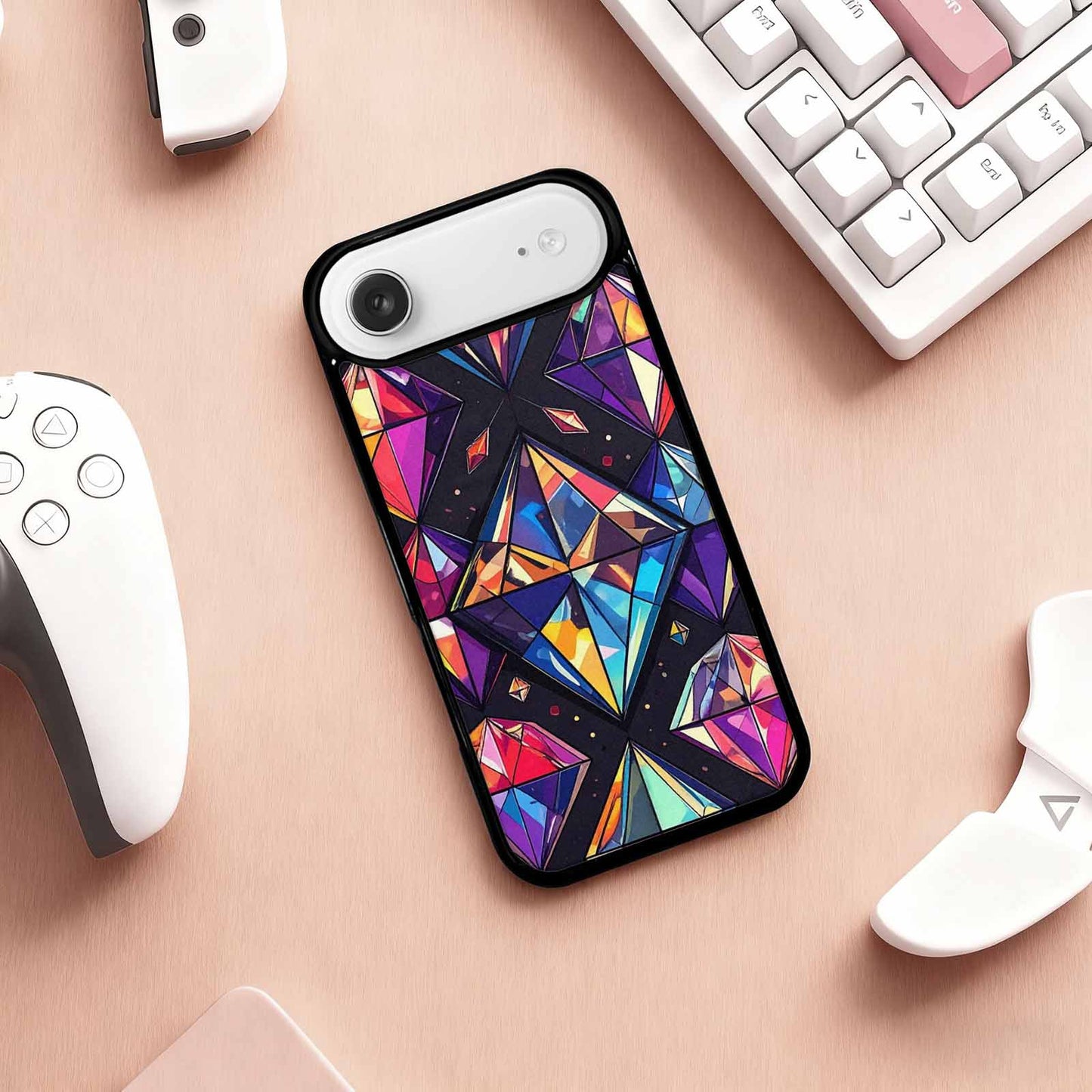 iPhone 17 Air Case — Foil Optical Illusion Op Original Art, Custom Print Case Cover