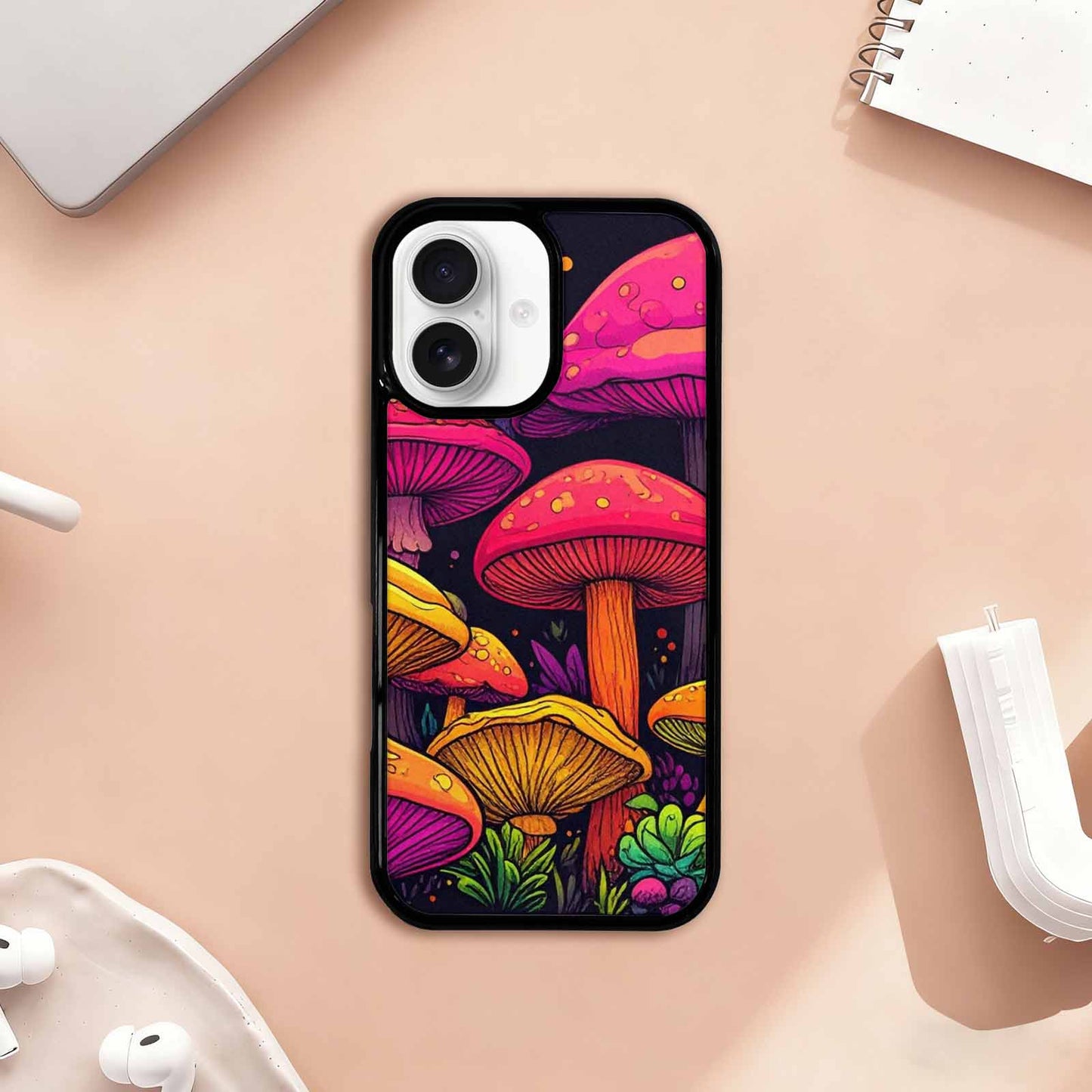 iPhone 17 Case — Psychedelic Mushroom Cartoon Pattern Cartoon Cute, Custom Phone Case