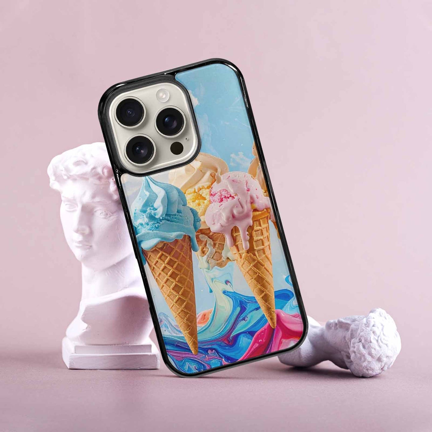 iPhone 16 Pro Case — Collage Of Overlapping Waffle Cone Icecream, Custom Phone Case