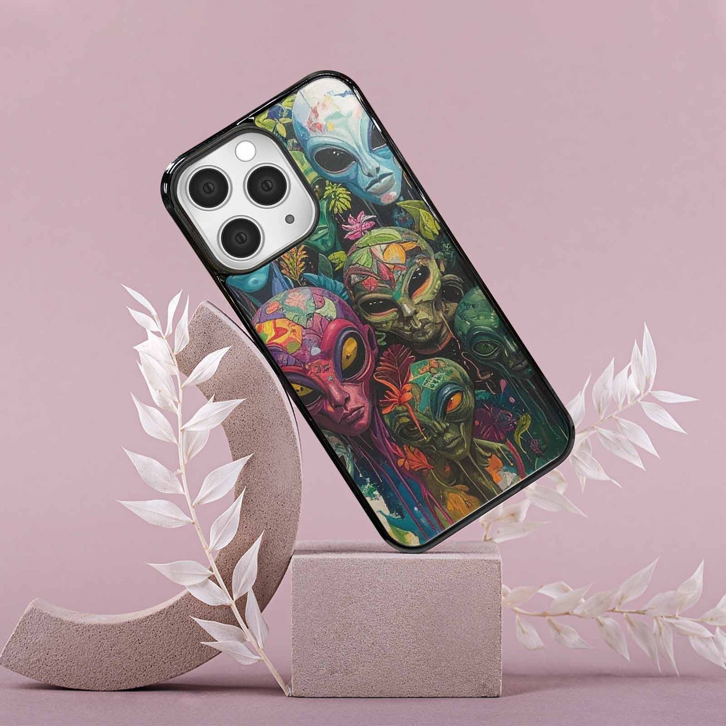iPhone 15 Pro Max Case — Aliens Pattern Hundreds Of Sma Cbj, Unique Phone Case Design