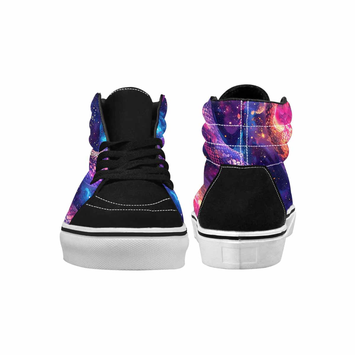 WOMEN'S Galaxy Snake Print High Top Canvas Wallpaper Art Shoes