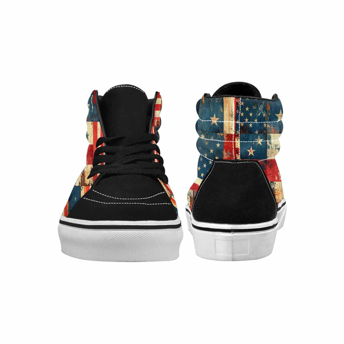 MEN'S American Flag Stars High Top Canvas Vibrant Chaos Custom Sneakers