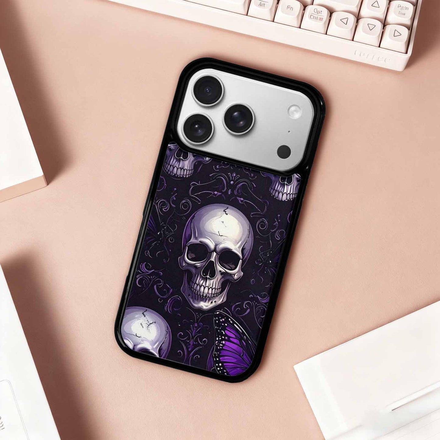 iPhone 17 Pro Case — Skull Dark Art Gothic Print Gothic, Custom Designed Case Cover