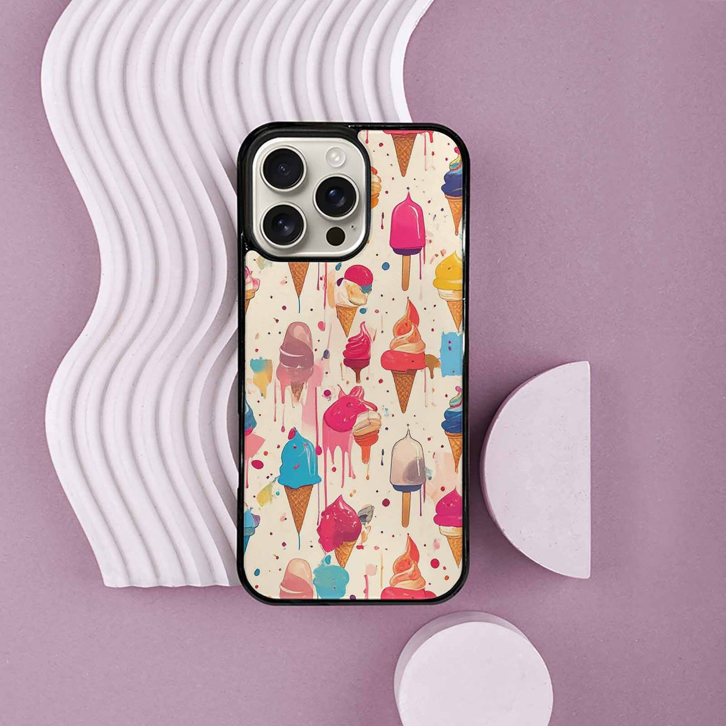 iPhone 16 Pro Max Case — Ice Cream Motif Ice Cream Motifs, Unique Phone Case Design