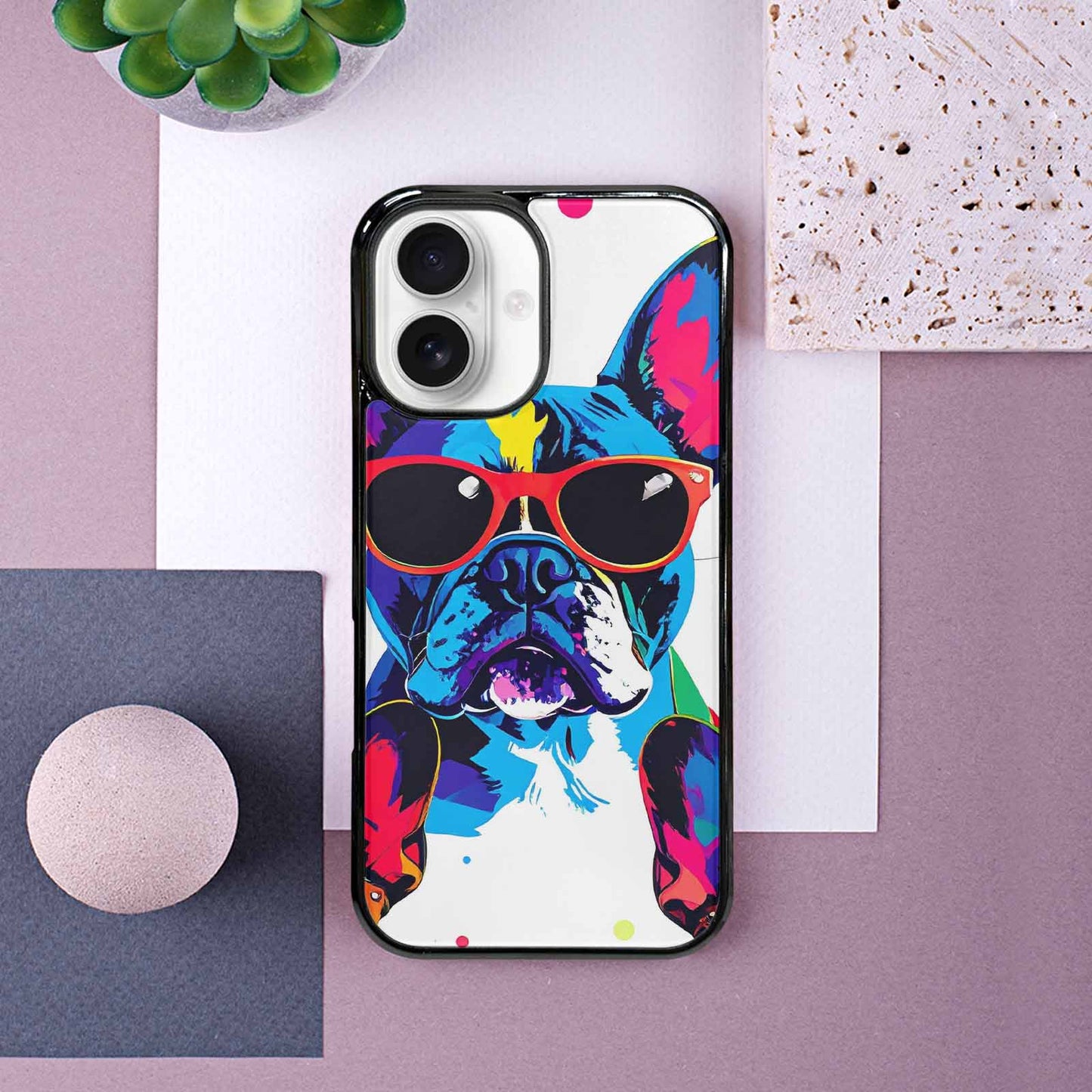 iPhone 16 Case — French Bulldog Pop Art Pattern, Personalized Phone Case