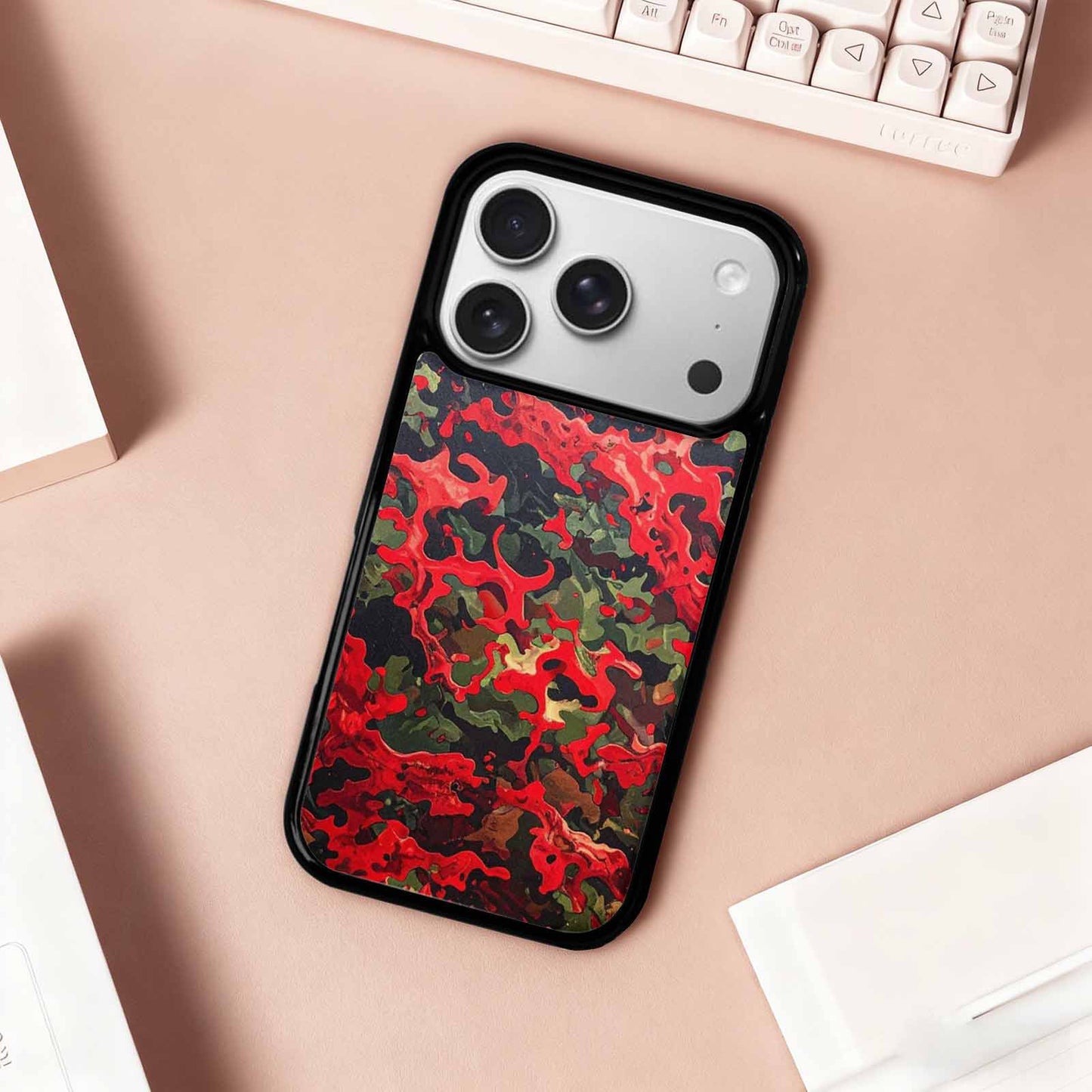 iPhone 17 Pro Case — Small Military Camouflage Blotch Pattern Camo, Original Design Phone Case