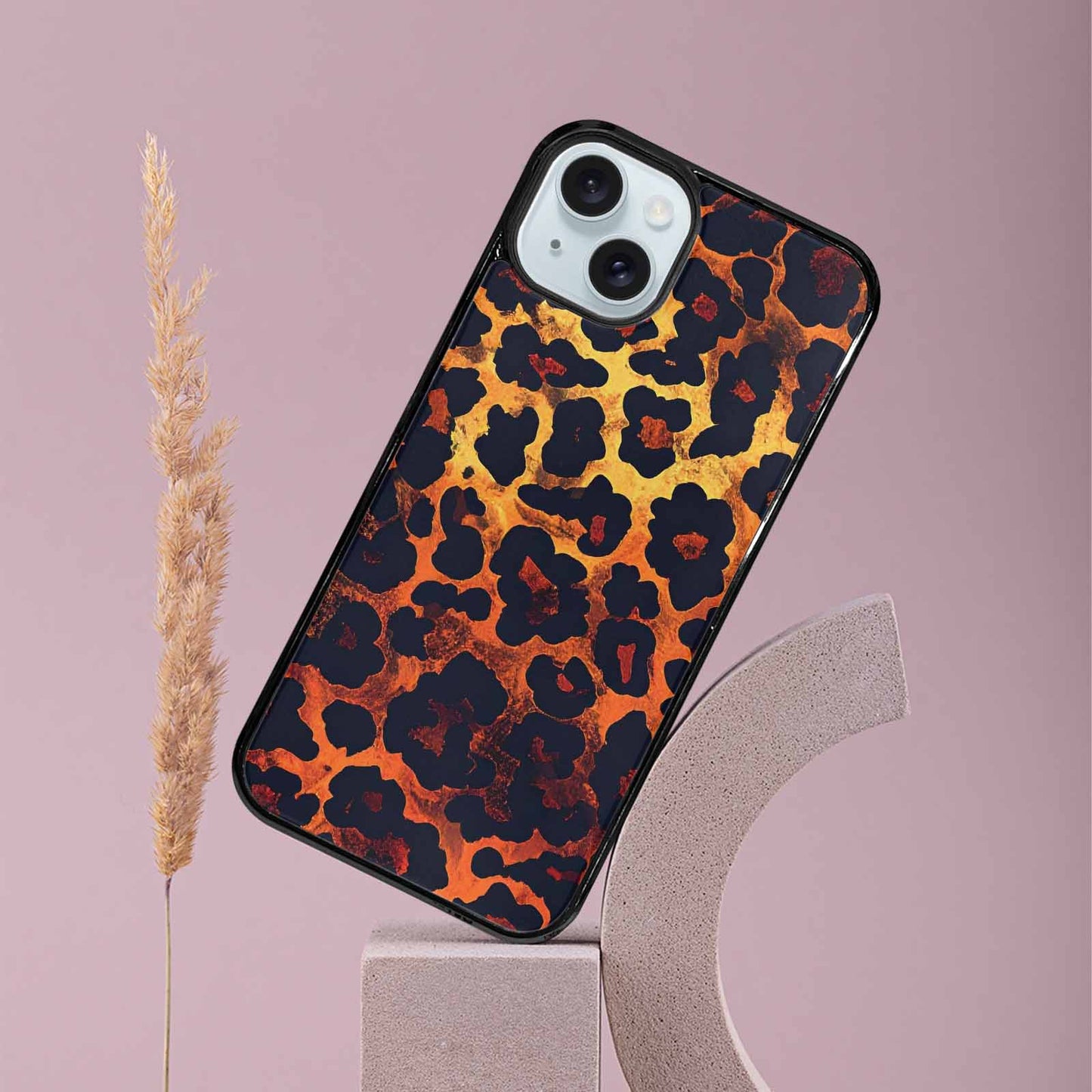iPhone 15 Plus Case — Leopard Print Dark Seamless Pattern Vibrant, Custom Made Phone Cover