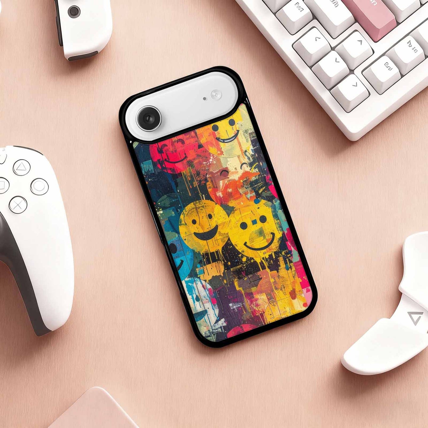 iPhone 17 Air Case — Smiley Faces Camosmiley Faces Th8 Camo, Unique Phone Case Design