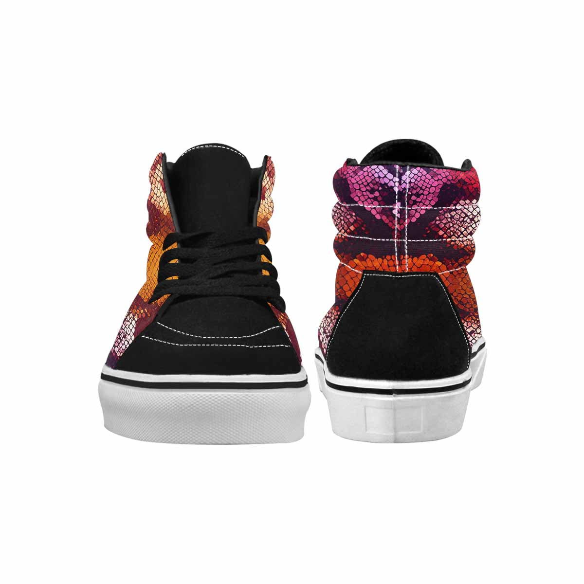 WOMEN'S Dark Snake Print High Top Canvas Surreal Custom Shoes